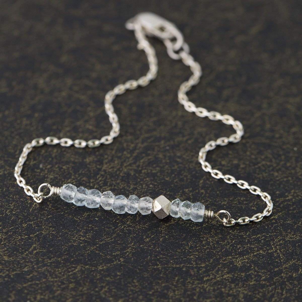 Aquamarine Gemstone Bracelet jewelry handmade by Burnish