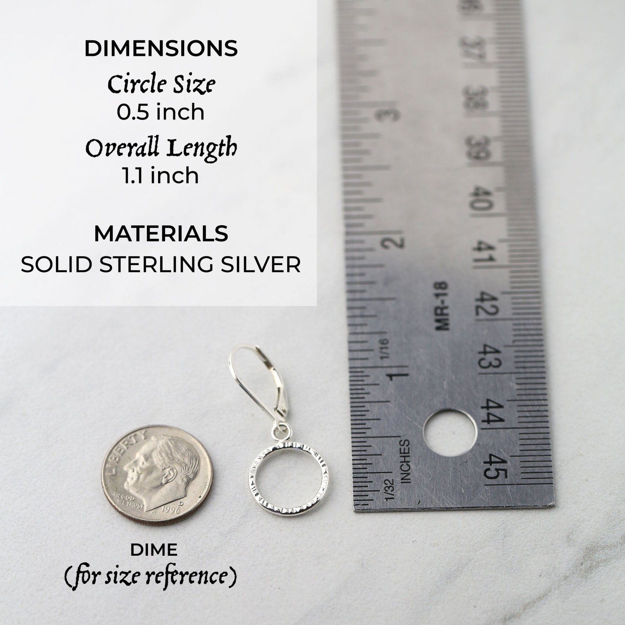 Bark Textured Circle Lever-back Earrings