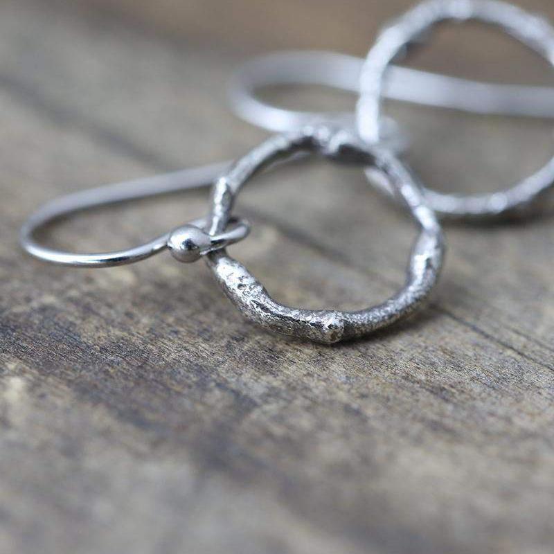 Branch Circle Earrings jewelry handmade by Burnish