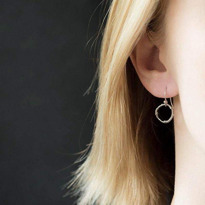 Branch Circle Earrings jewelry handmade by Burnish