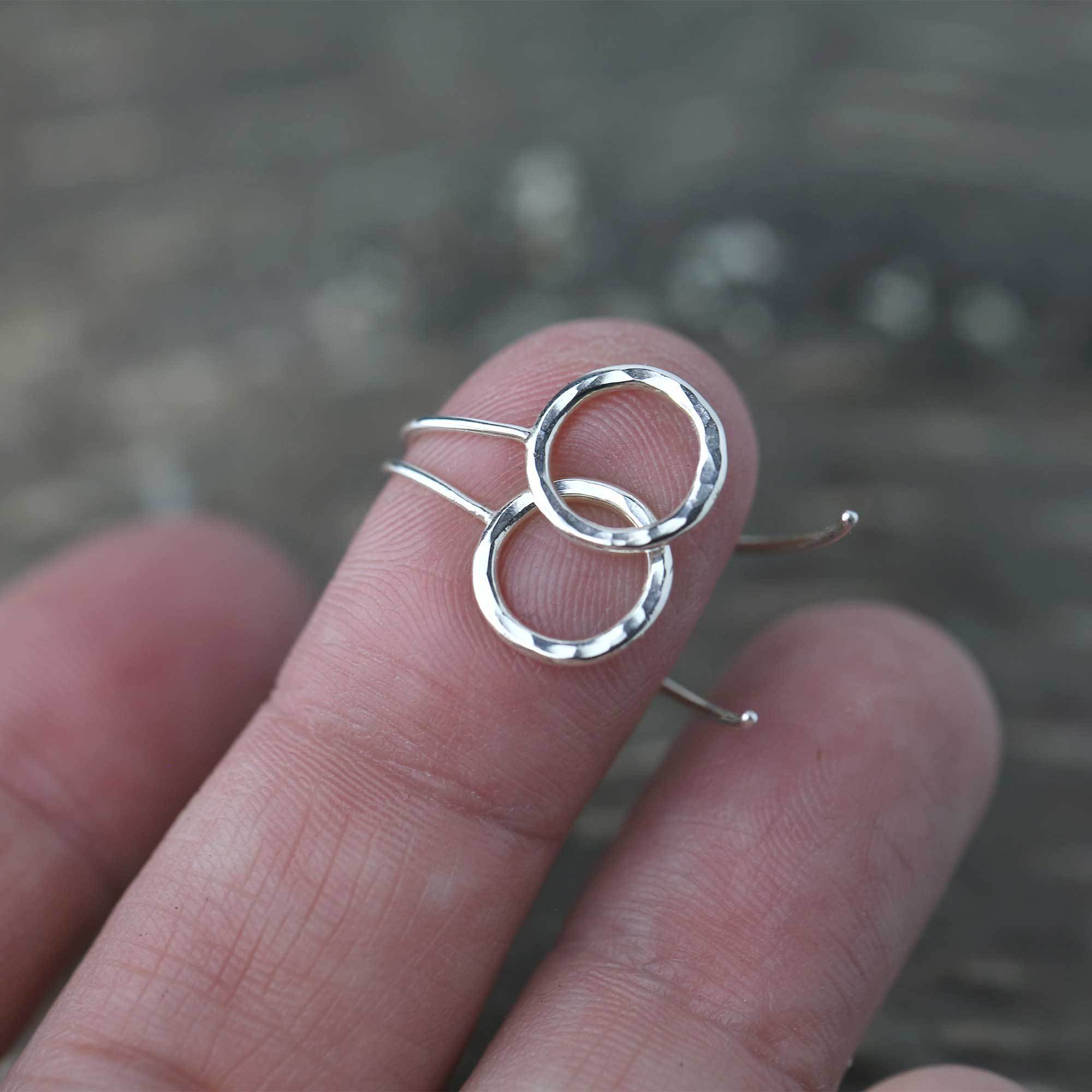 Circle Drop Earrings jewelry handmade by Burnish
