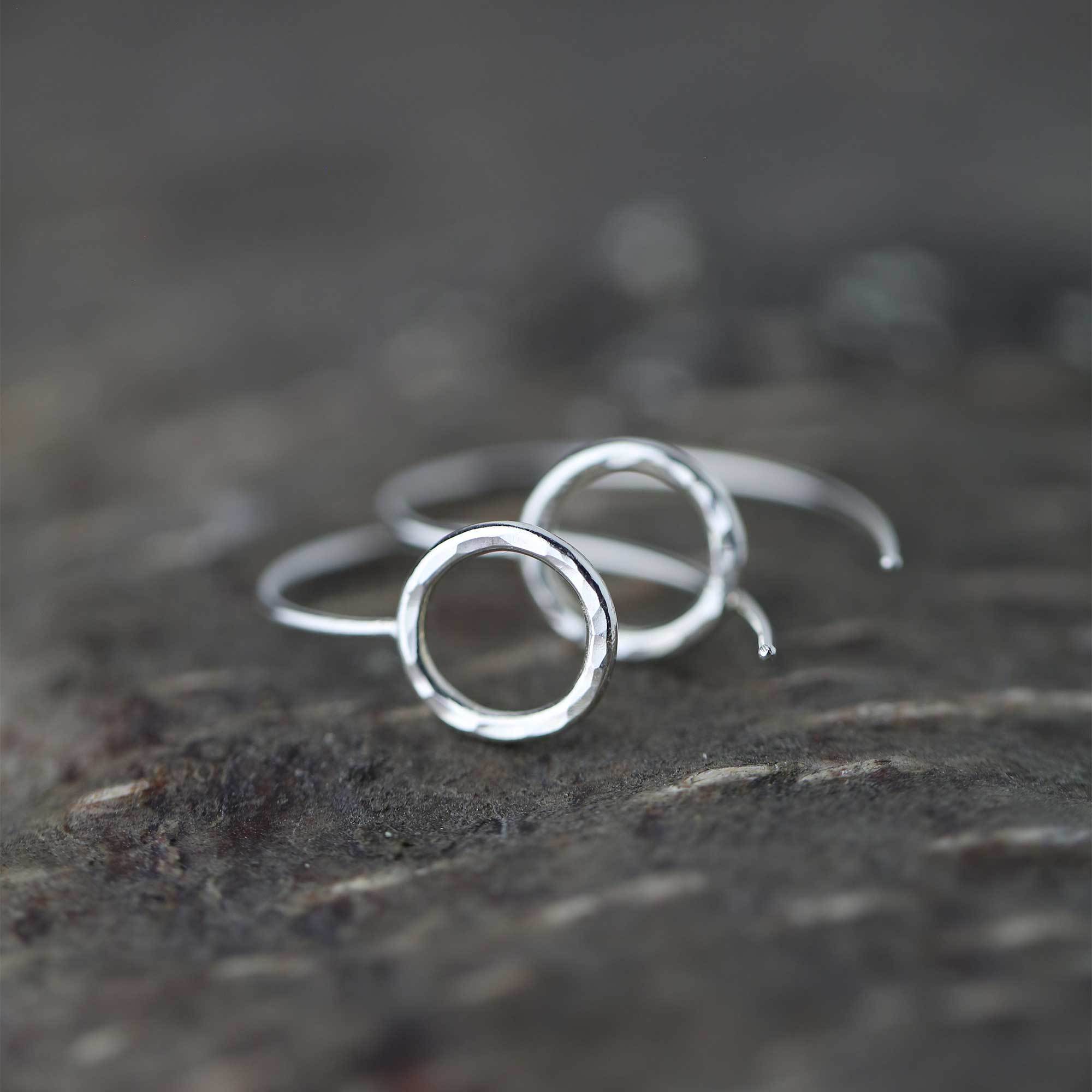 Circle Drop Earrings jewelry handmade by Burnish