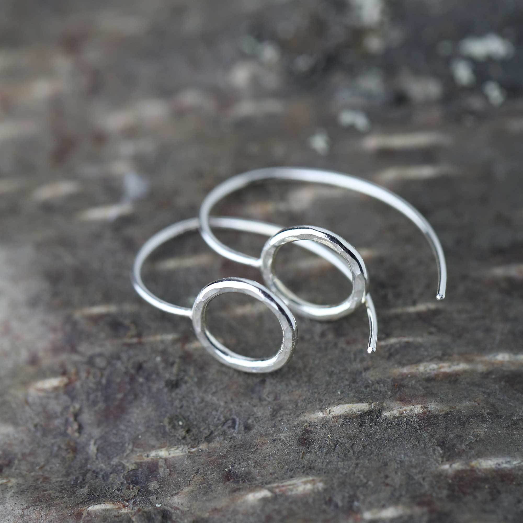 Circle Drop Earrings jewelry handmade by Burnish