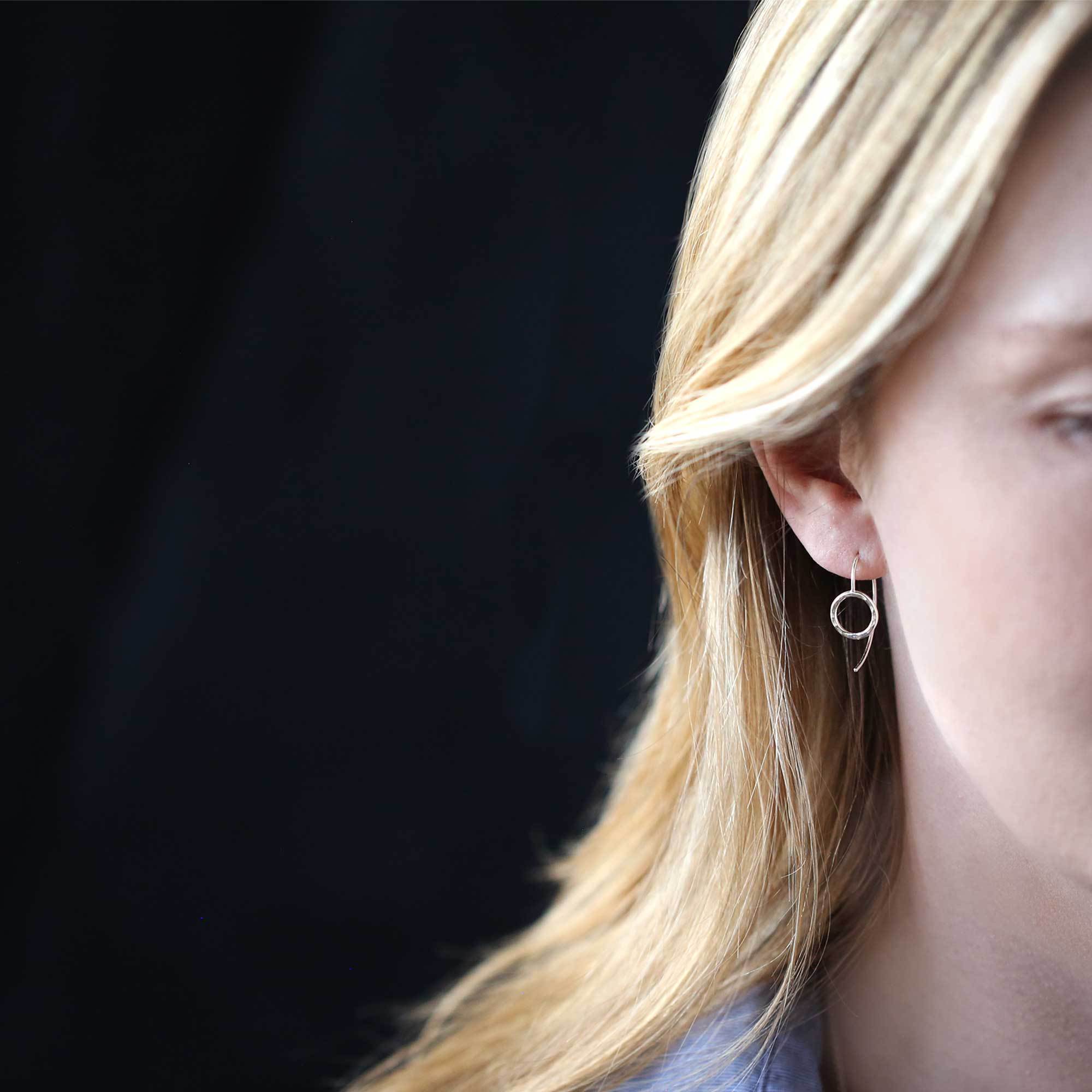 Circle Drop Earrings jewelry handmade by Burnish
