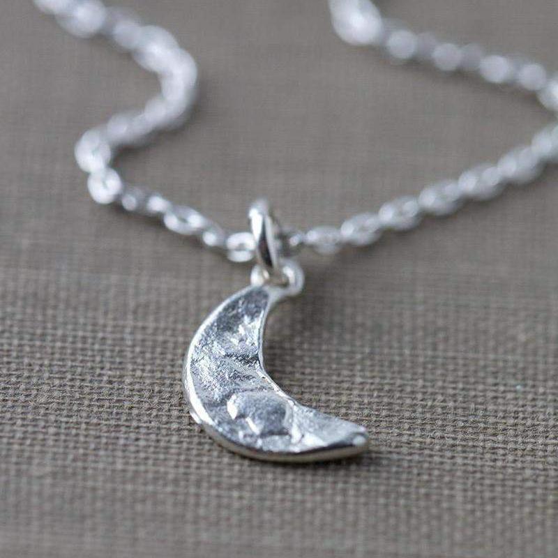 Crescent Moon Necklace - Handmade Jewelry by Burnish