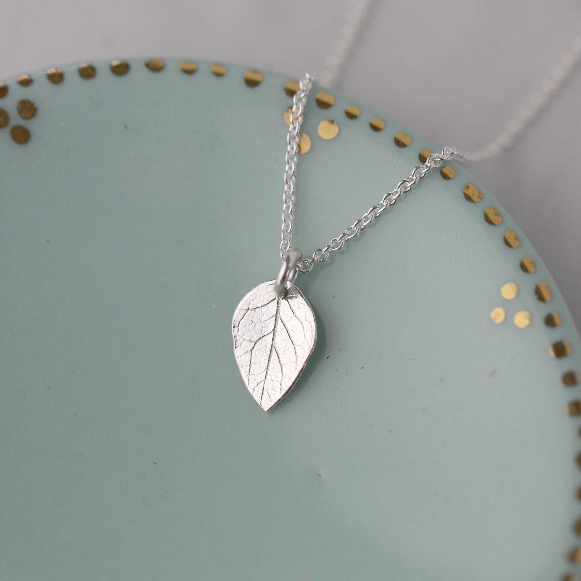 Dainty Leaf Necklace jewelry handmade by Burnish