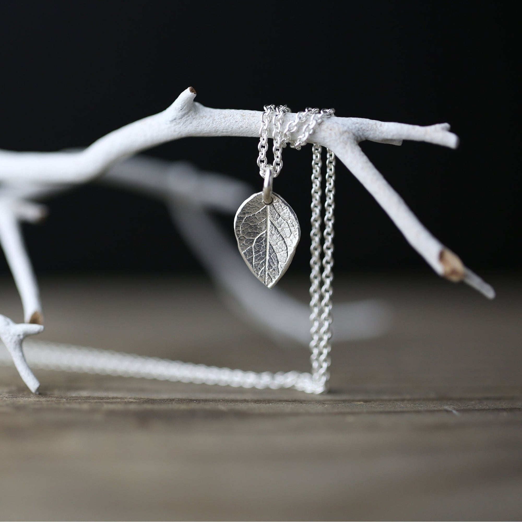 Dainty Leaf Necklace jewelry handmade by Burnish