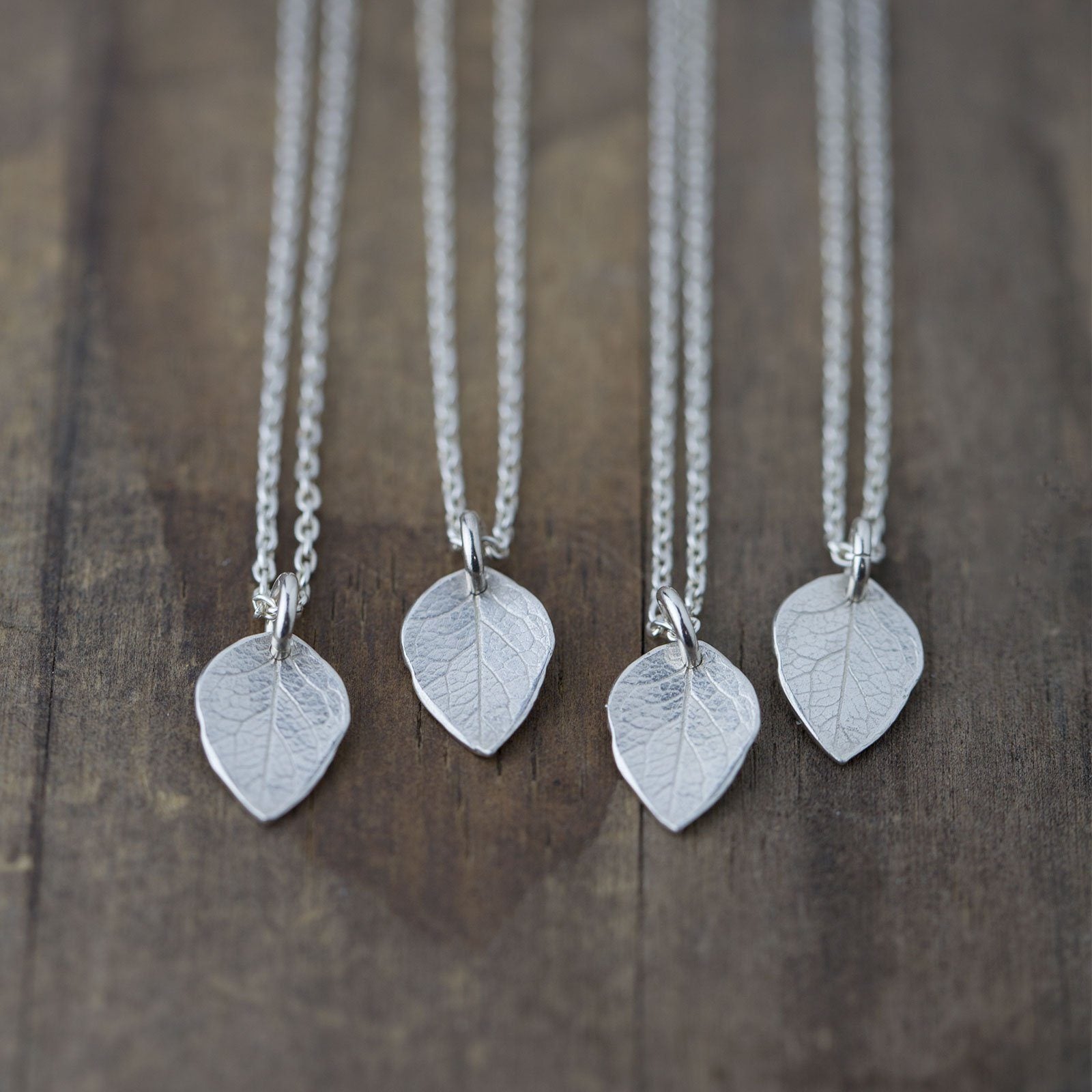 Dainty Leaf Necklace jewelry handmade by Burnish