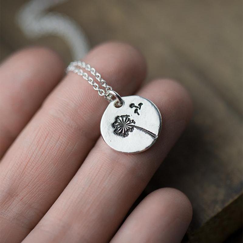Dandelion Wish Necklace - Handmade Jewelry by Burnish