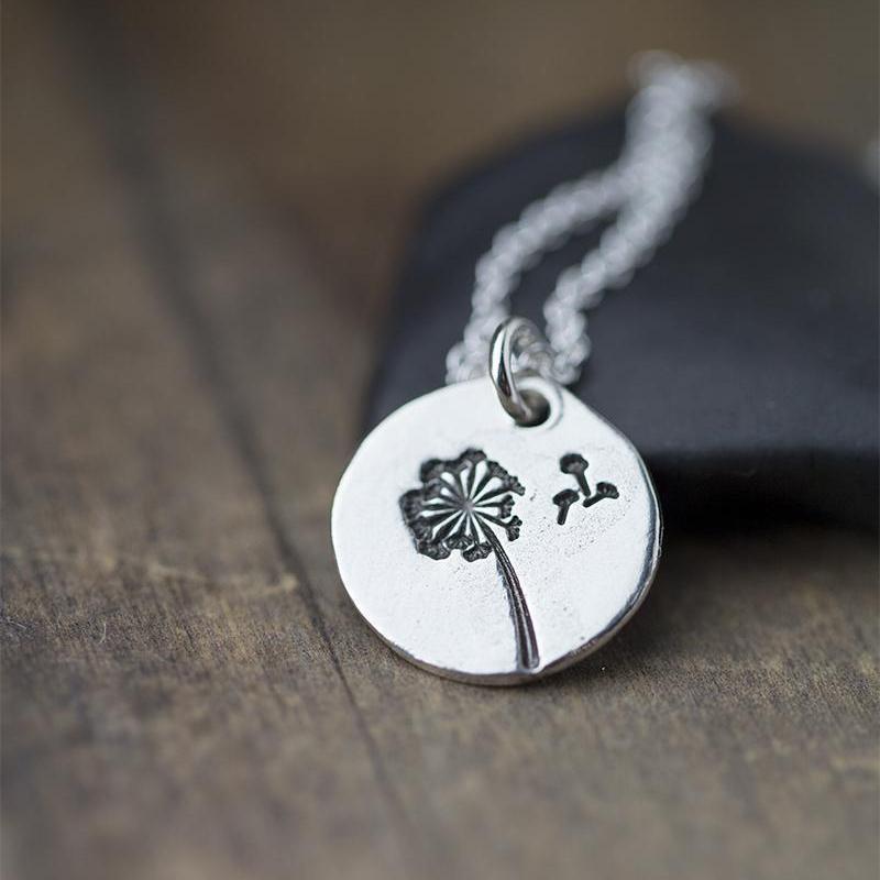 Dandelion Wish Necklace - Handmade Jewelry by Burnish