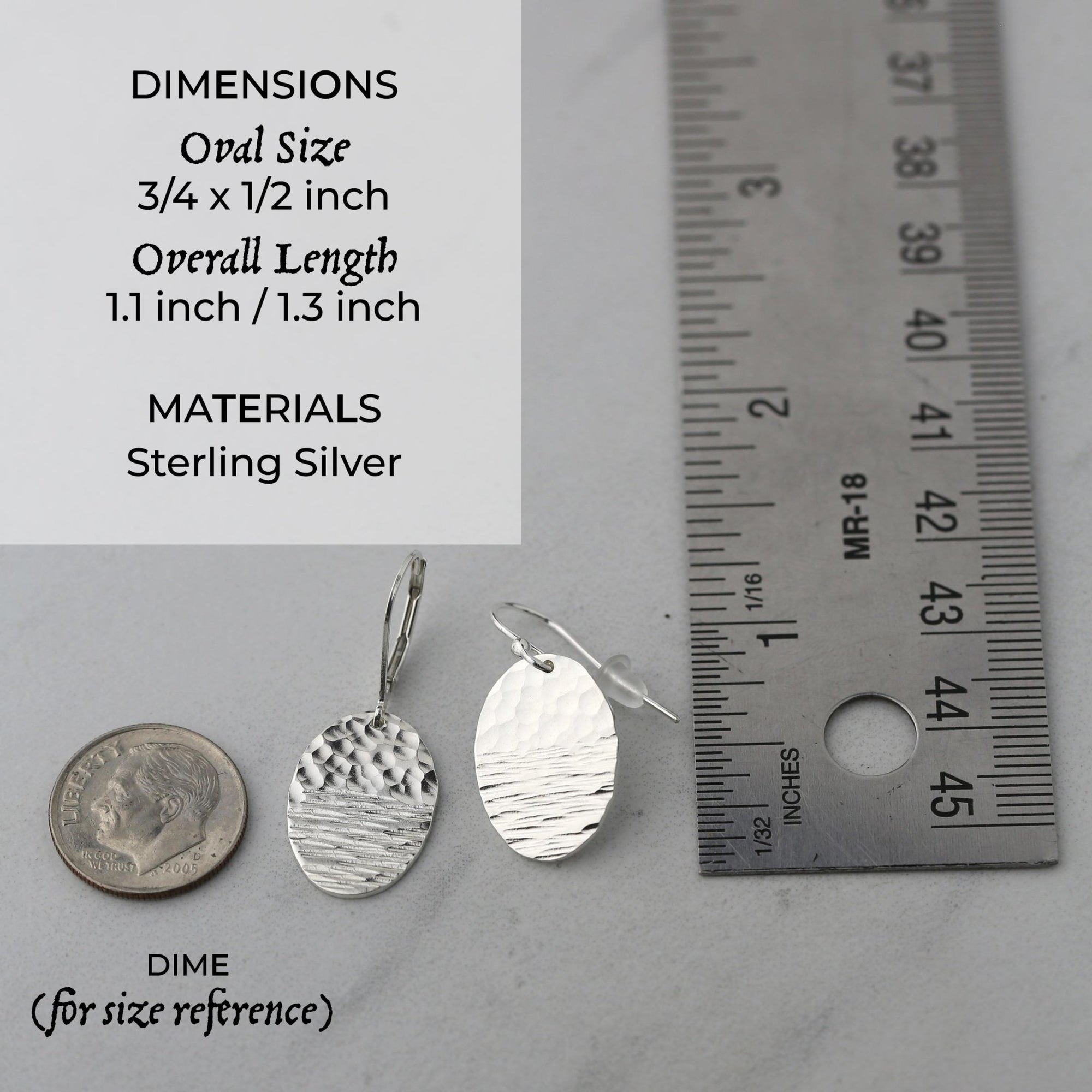 Duo Textured Silver Oval Earrings jewelry handmade by Burnish