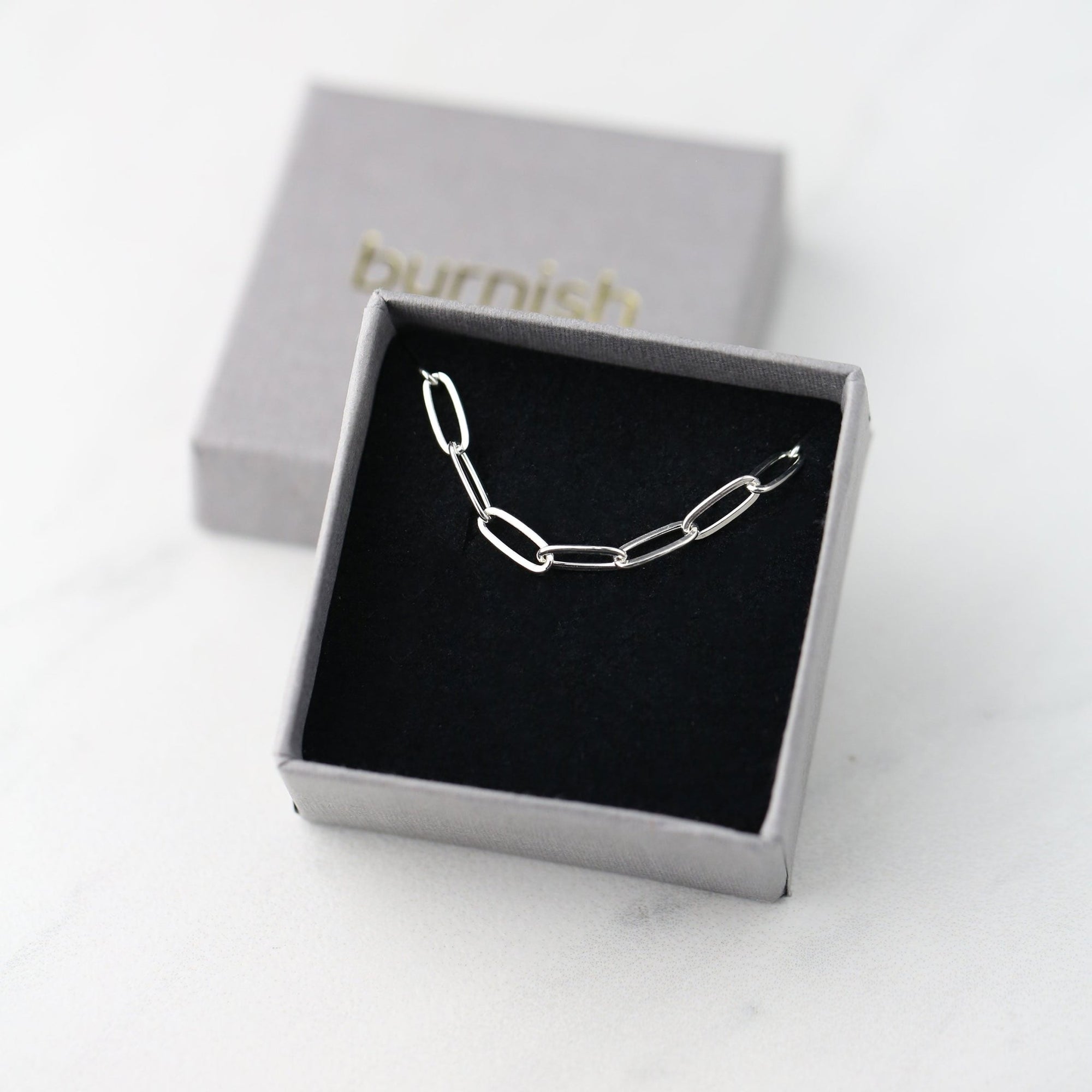 Elegant Elongated Link Chain Bracelet jewelry handmade by Burnish