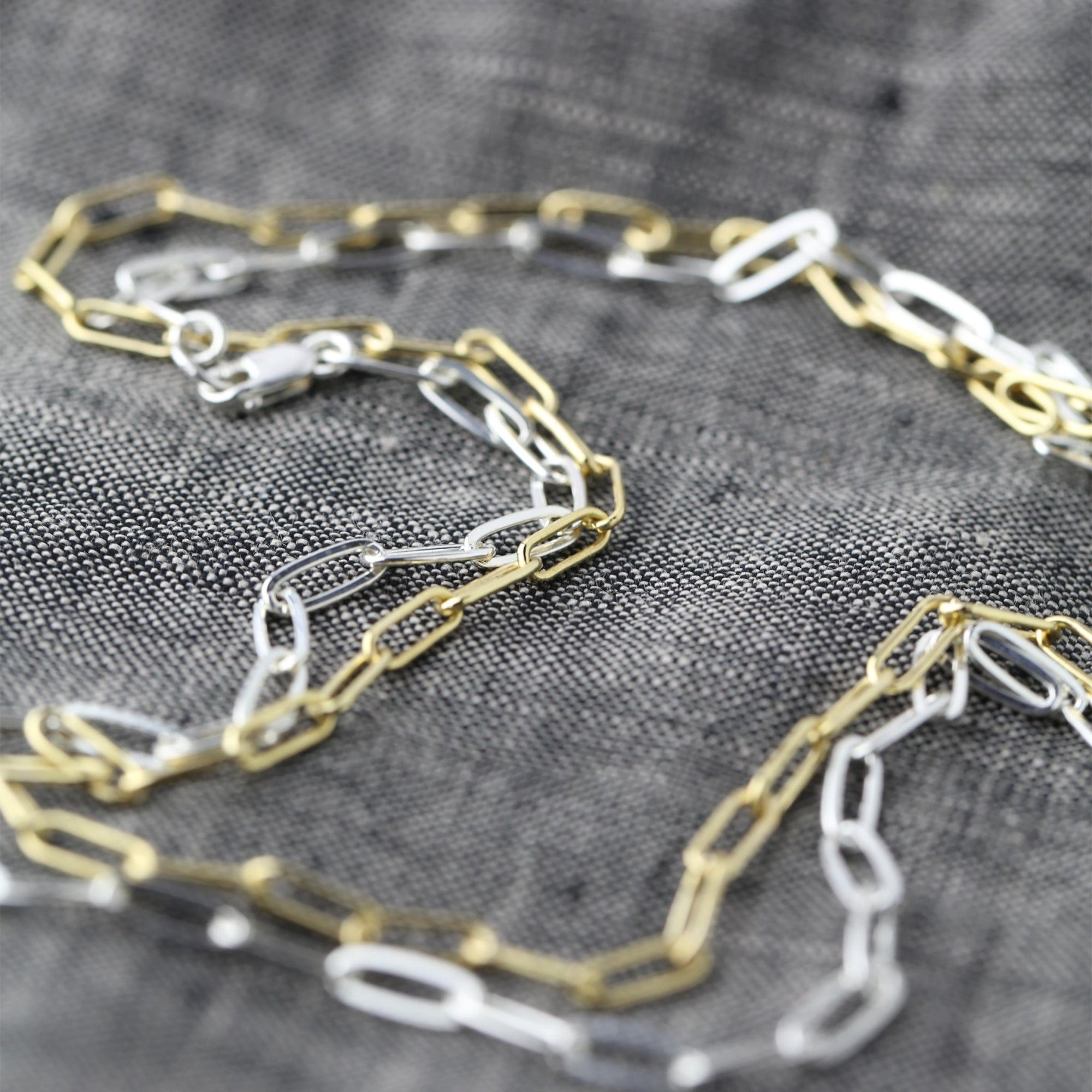 Elegant Elongated Link Chain Necklace handmade by Burnish