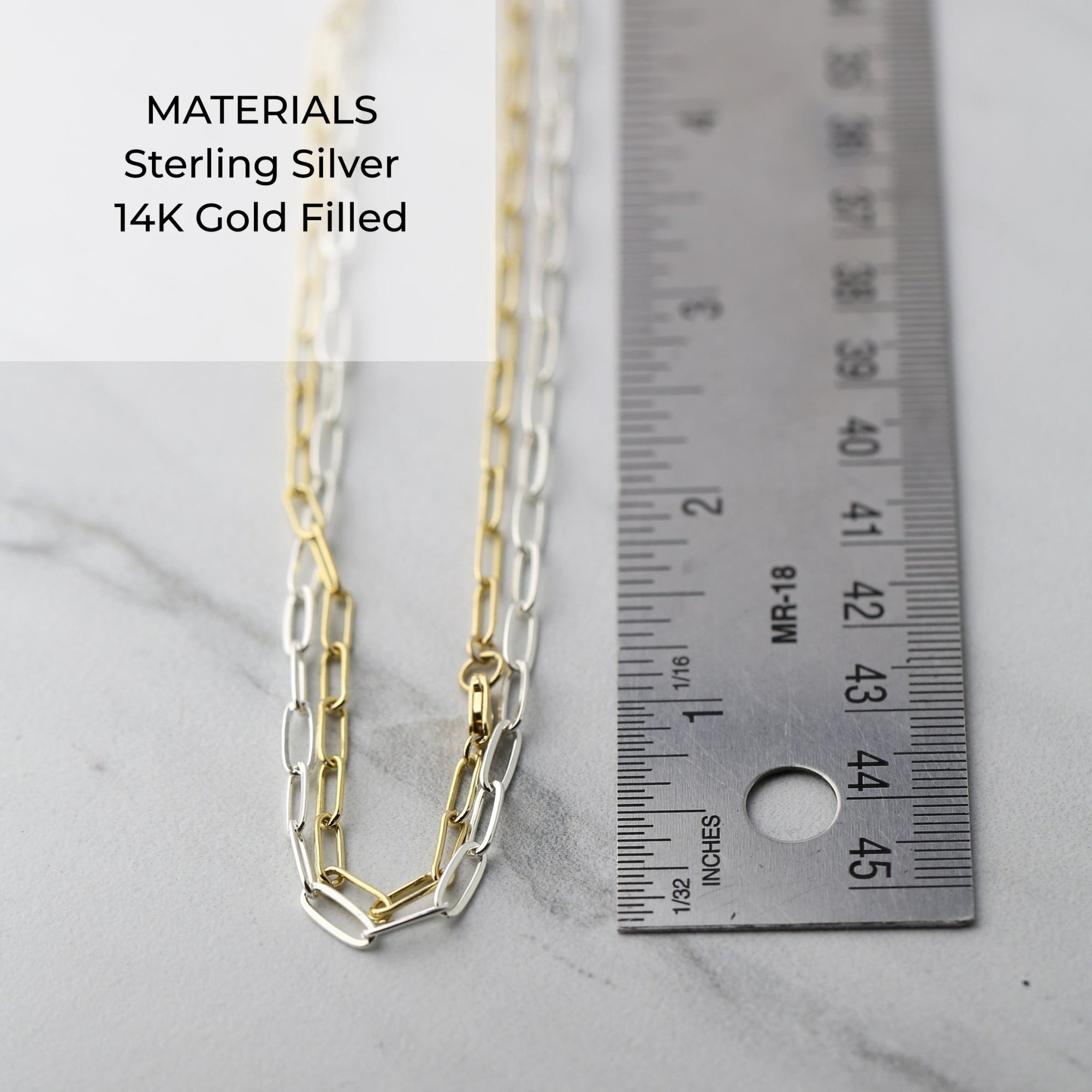 Elegant Elongated Link Chain Necklace handmade by Burnish