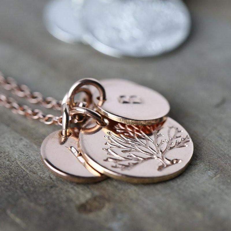 Family Tree Necklace - Rose Gold Filled - Handmade Jewelry by Burnish