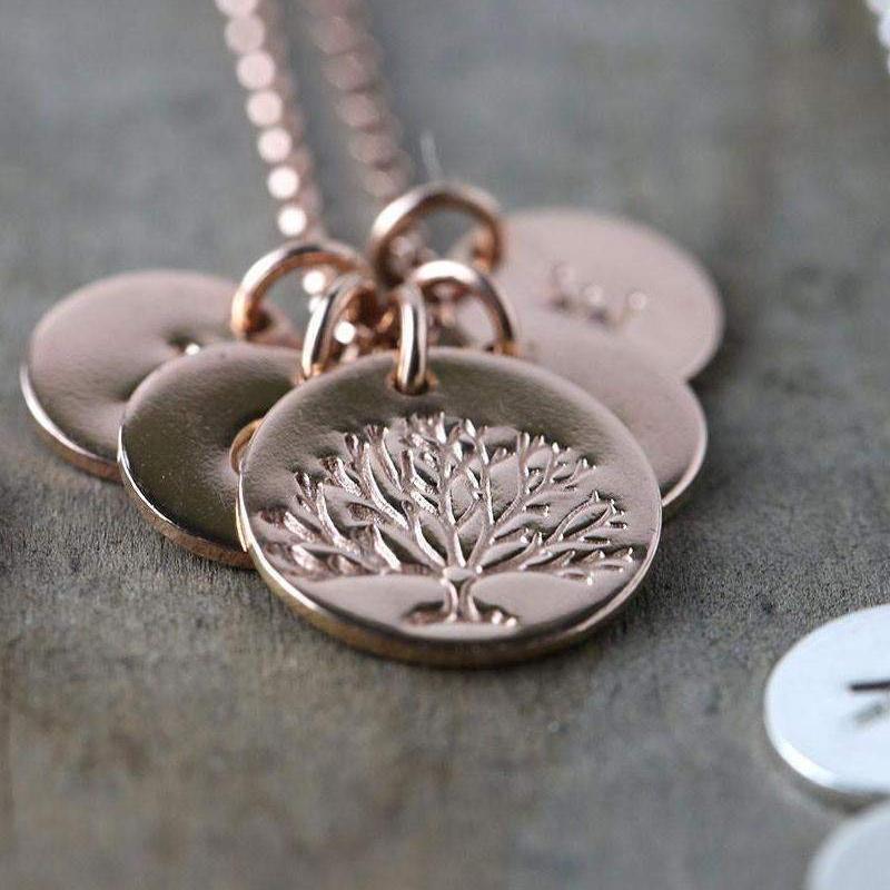 Family Tree Necklace - Rose Gold Filled - Handmade Jewelry by Burnish