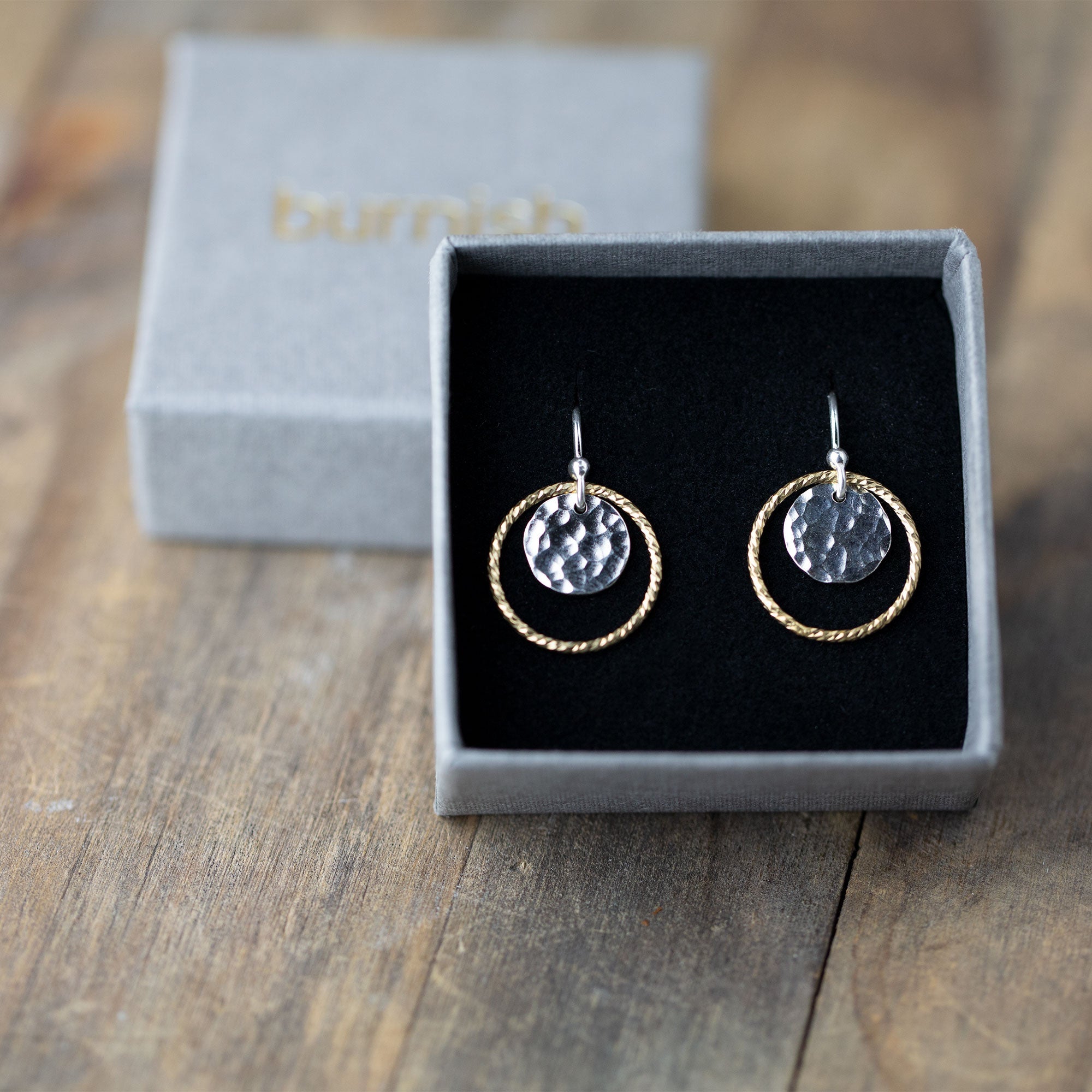 Gold and Silver Sparkle Circle Earrings