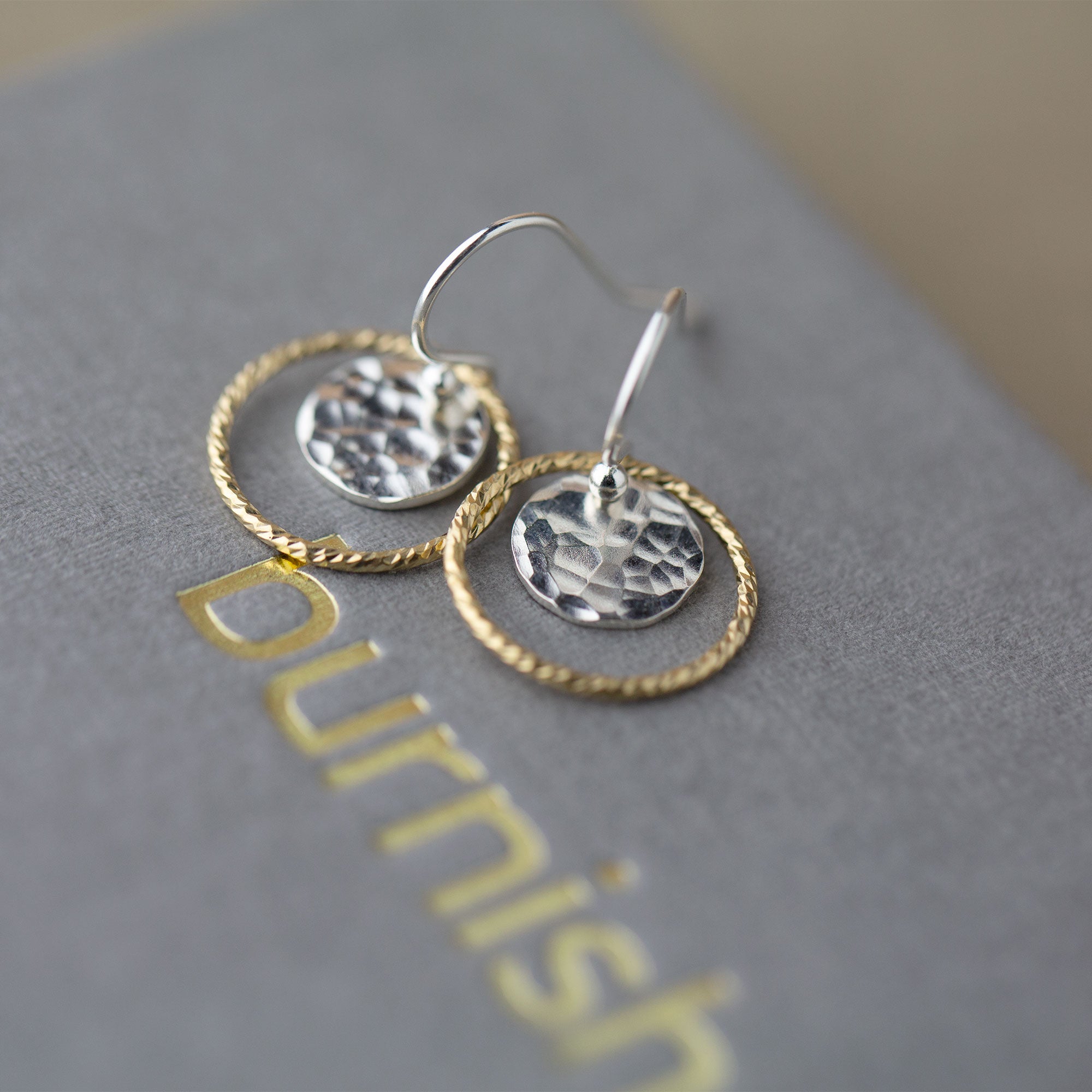 Gold and Silver Sparkle Circle Earrings