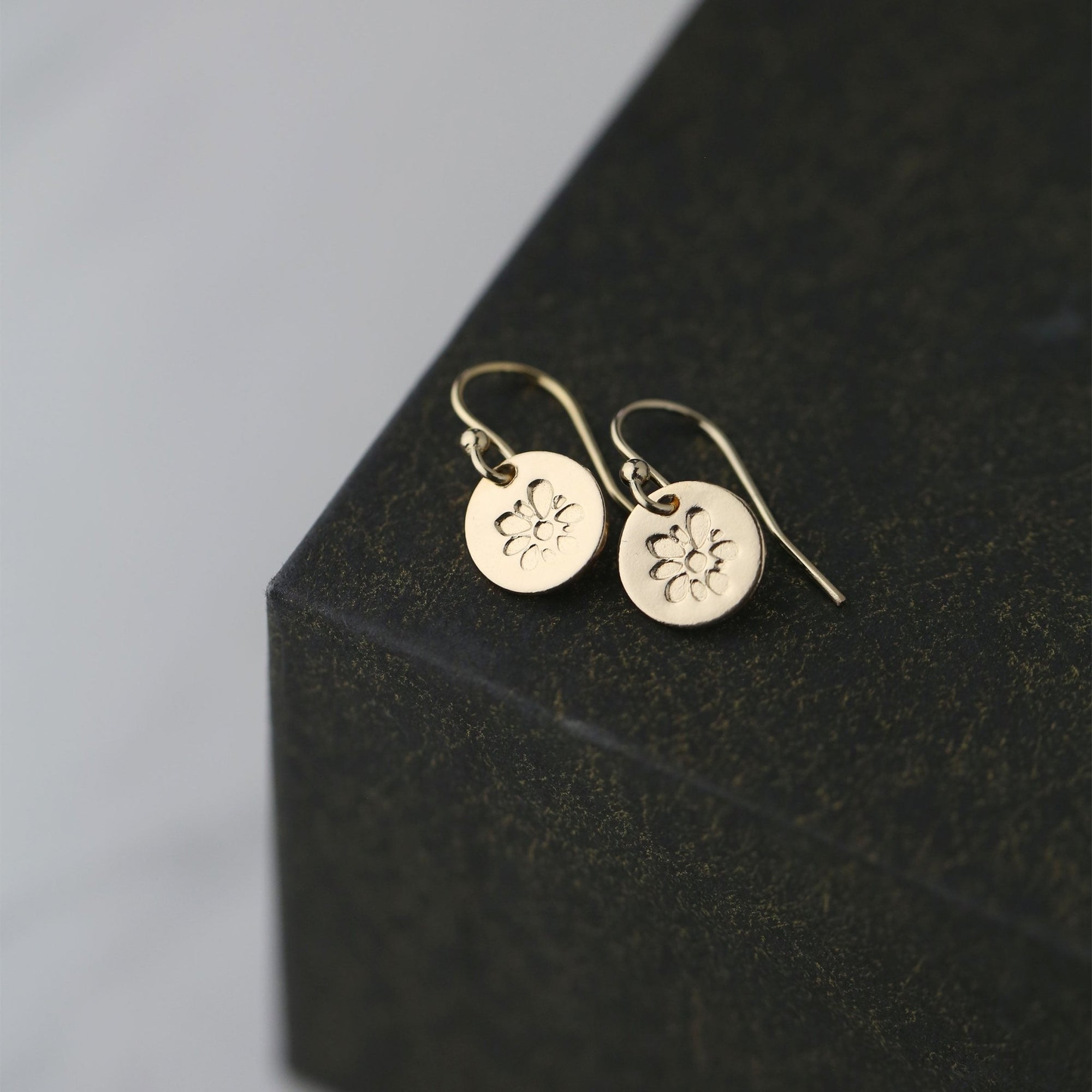 Gold Blossom Tiny Disc Earrings