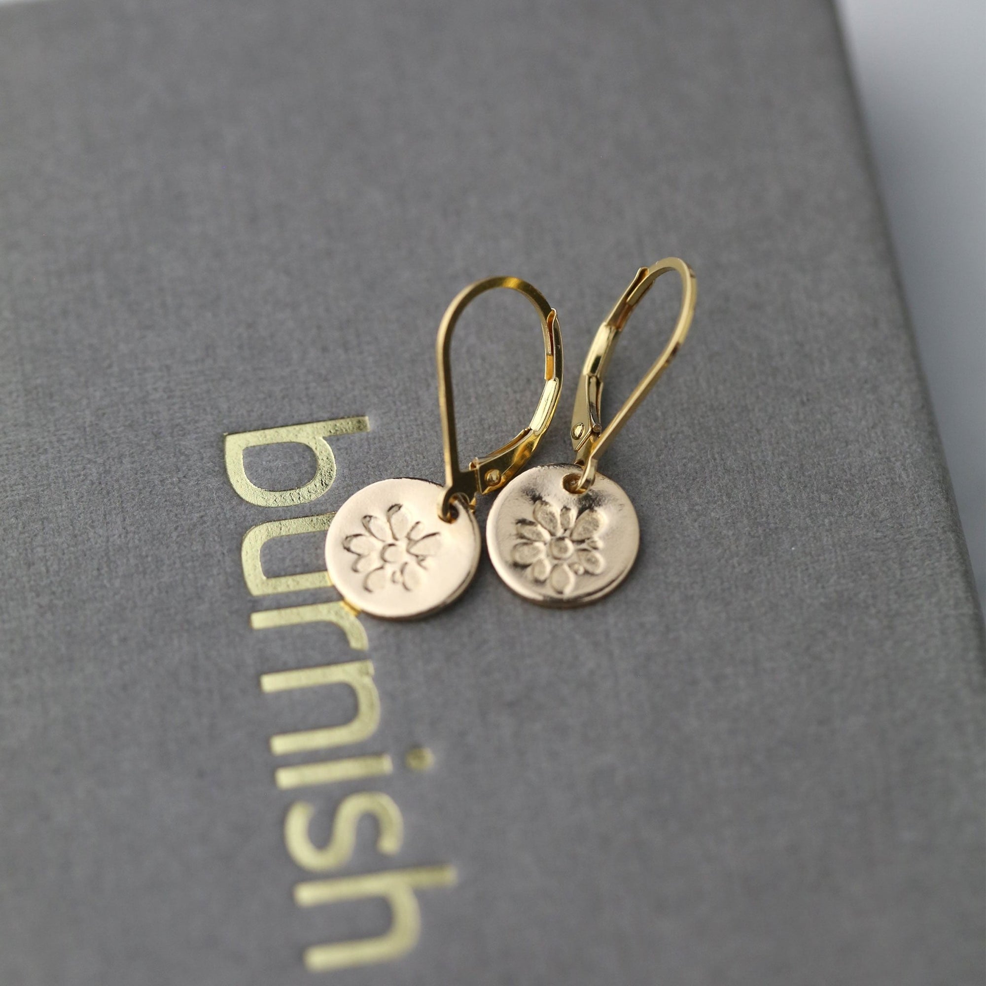 Gold Blossom Tiny Disc Earrings