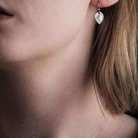 Gold Leaf Earrings jewelry handmade by Burnish