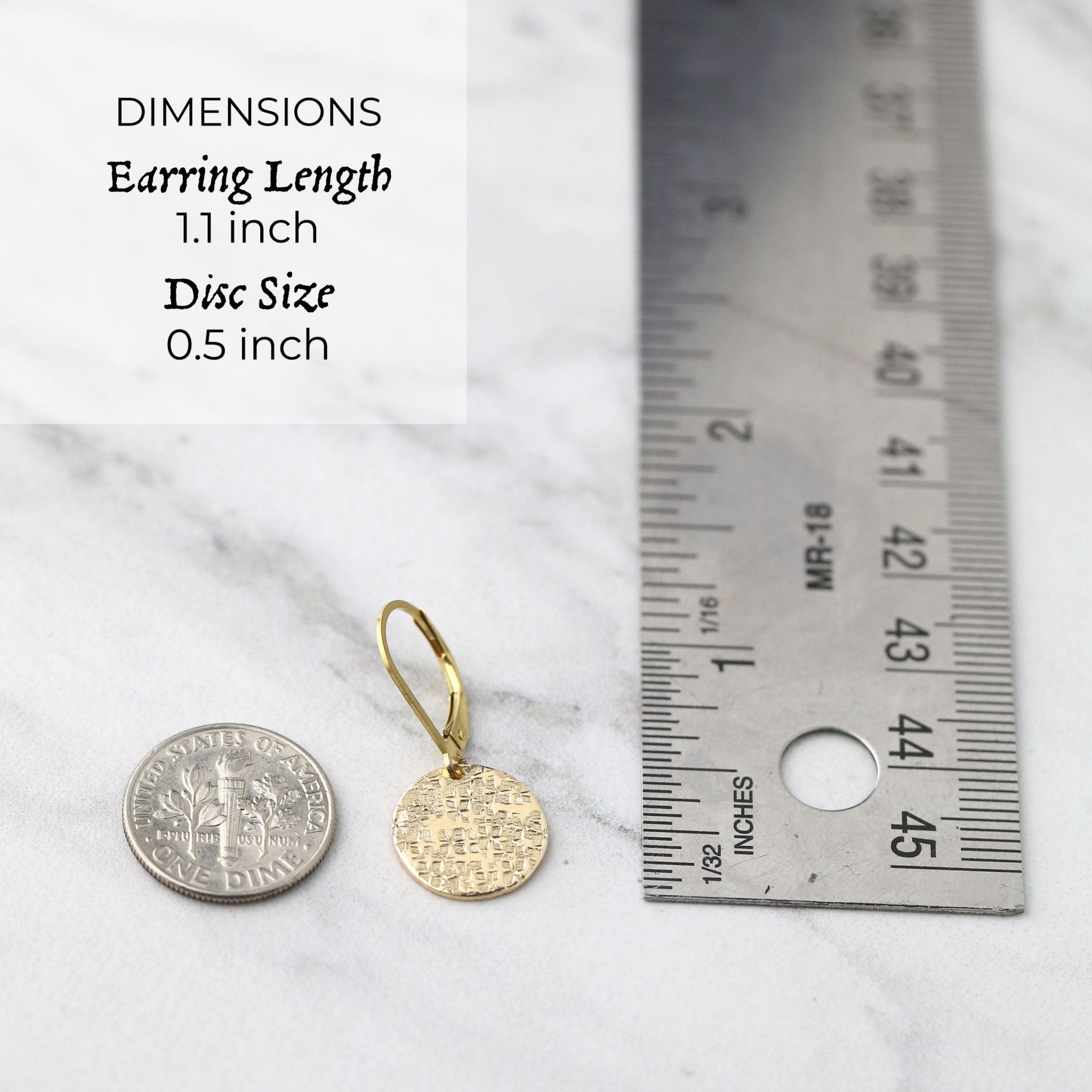 Gold Raw Silk Texture Lever-back Earrings