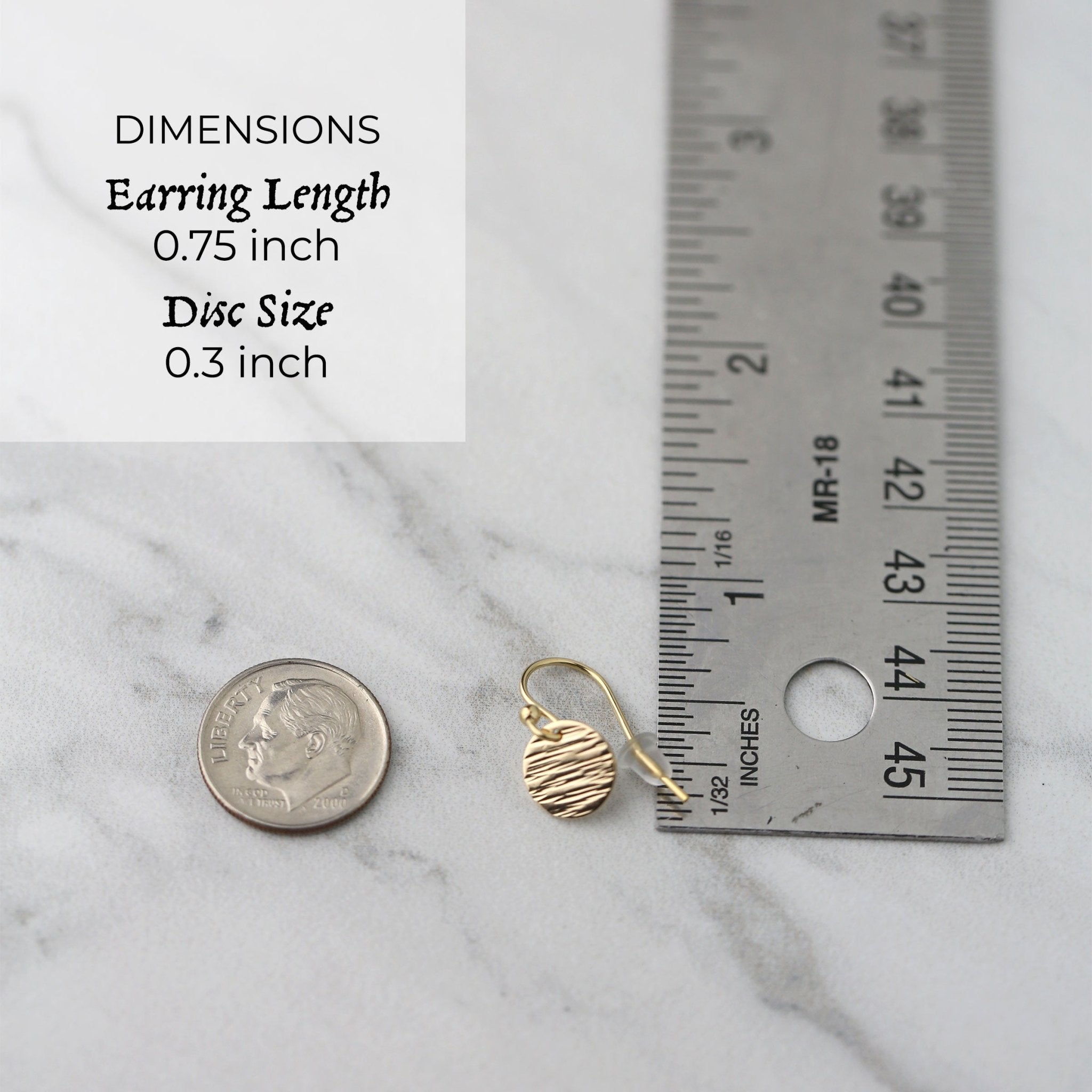Gold Textured Disc Earrings