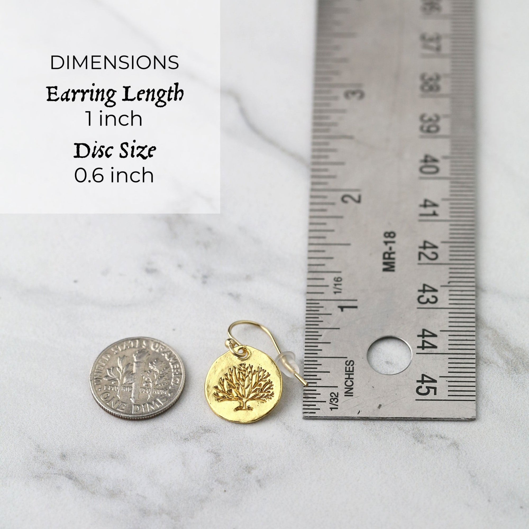Gold Tree of Life Earrings jewelry handmade by Burnish