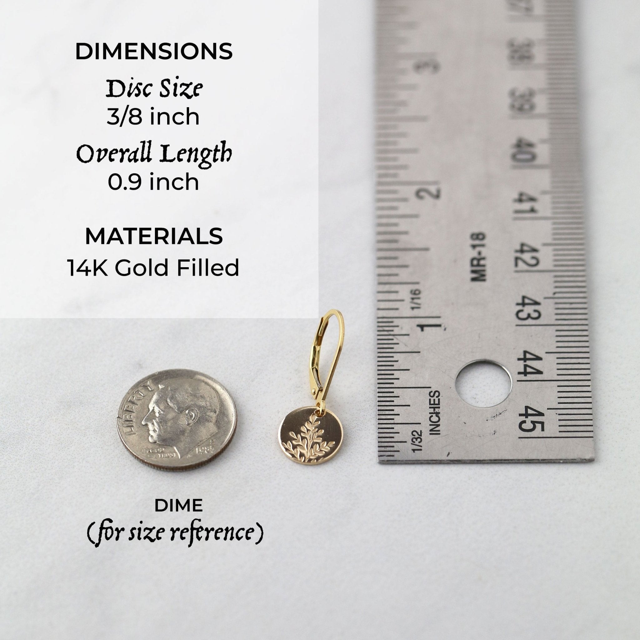 Gold Wildflower Tiny Disc Lever-back Earrings