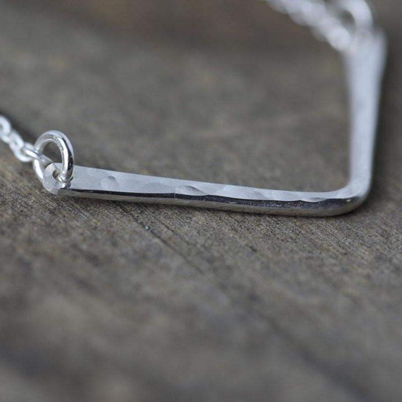 Hammered Chevron Necklace - Handmade Jewelry by Burnish