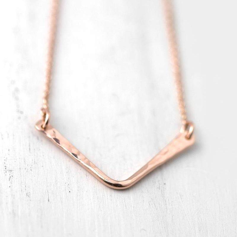 Hammered Chevron Necklace jewelry handmade by Burnish