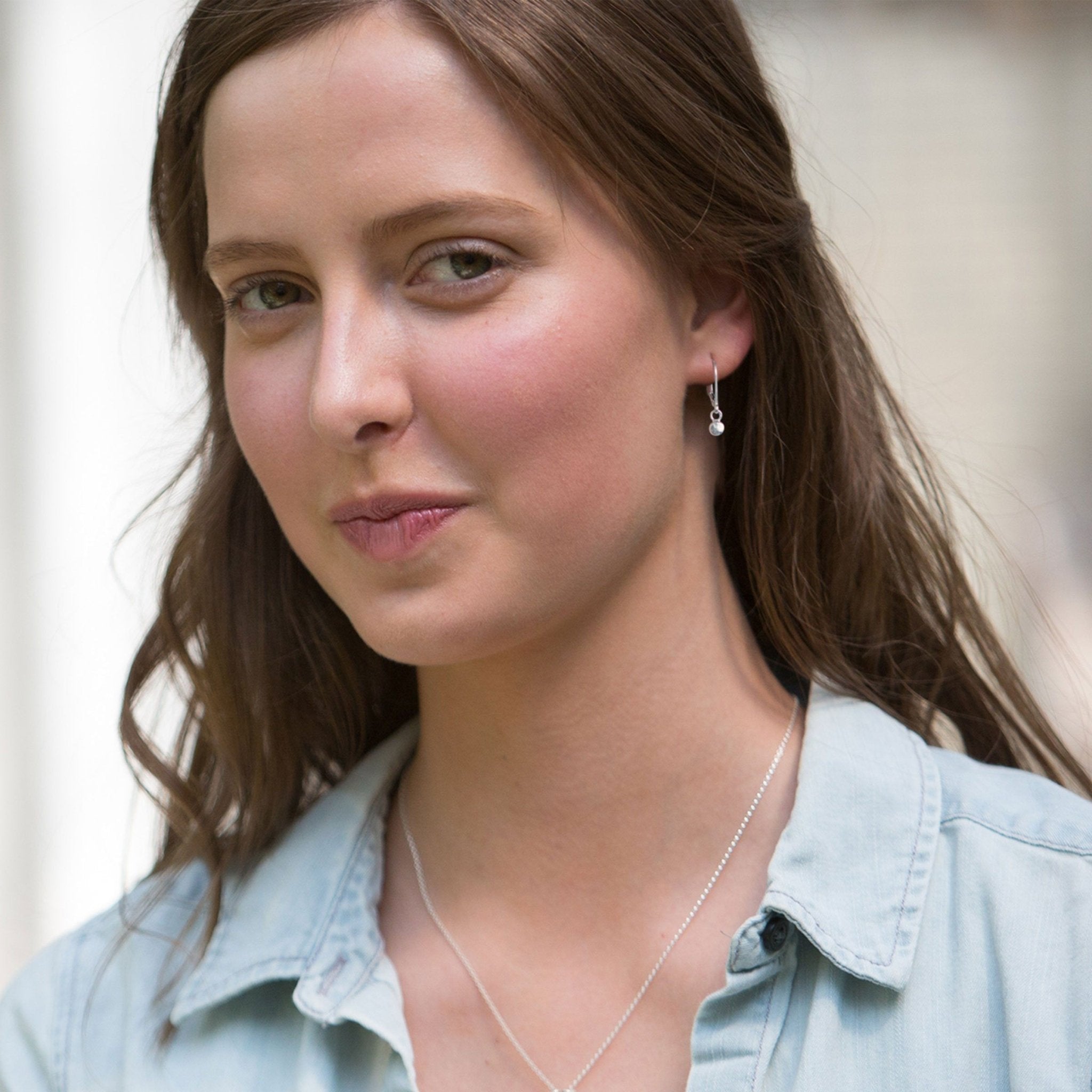 Hammered Dot Lever-back Earrings - Handmade Jewelry by Burnish