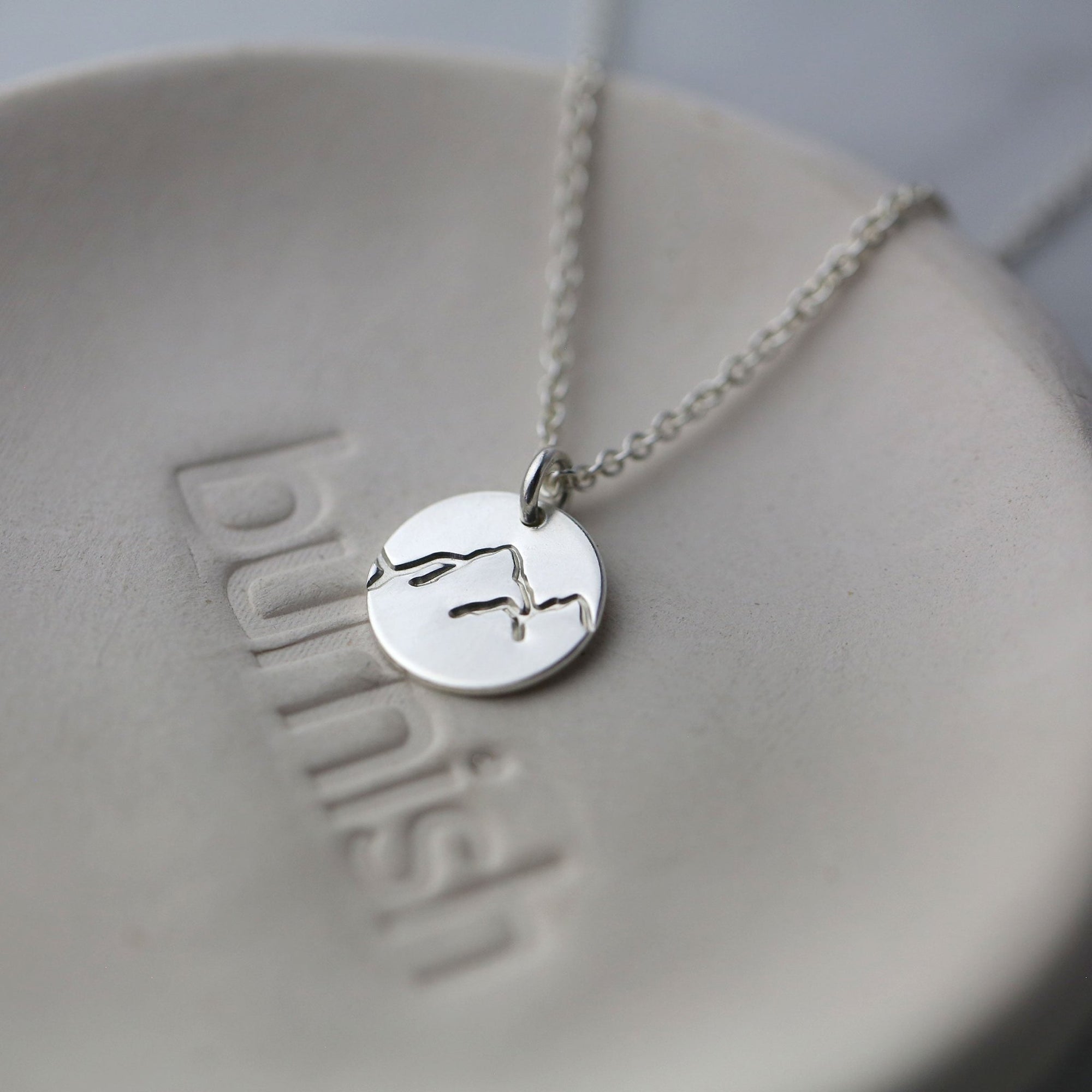 Hand Stamped Mountain Necklace jewelry handmade by Burnish