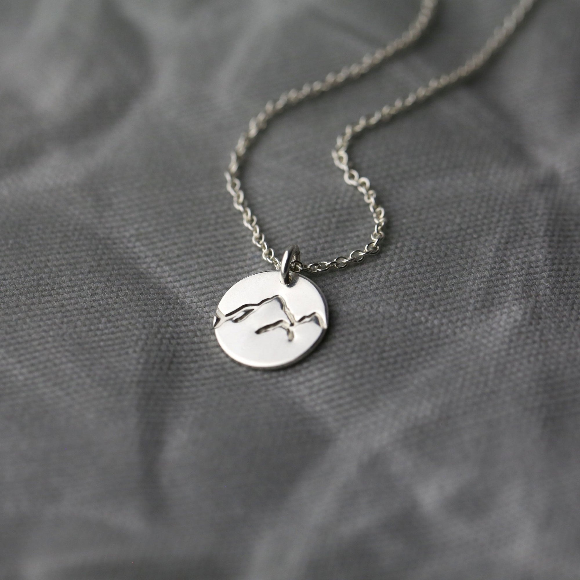Hand Stamped Mountain Necklace jewelry handmade by Burnish