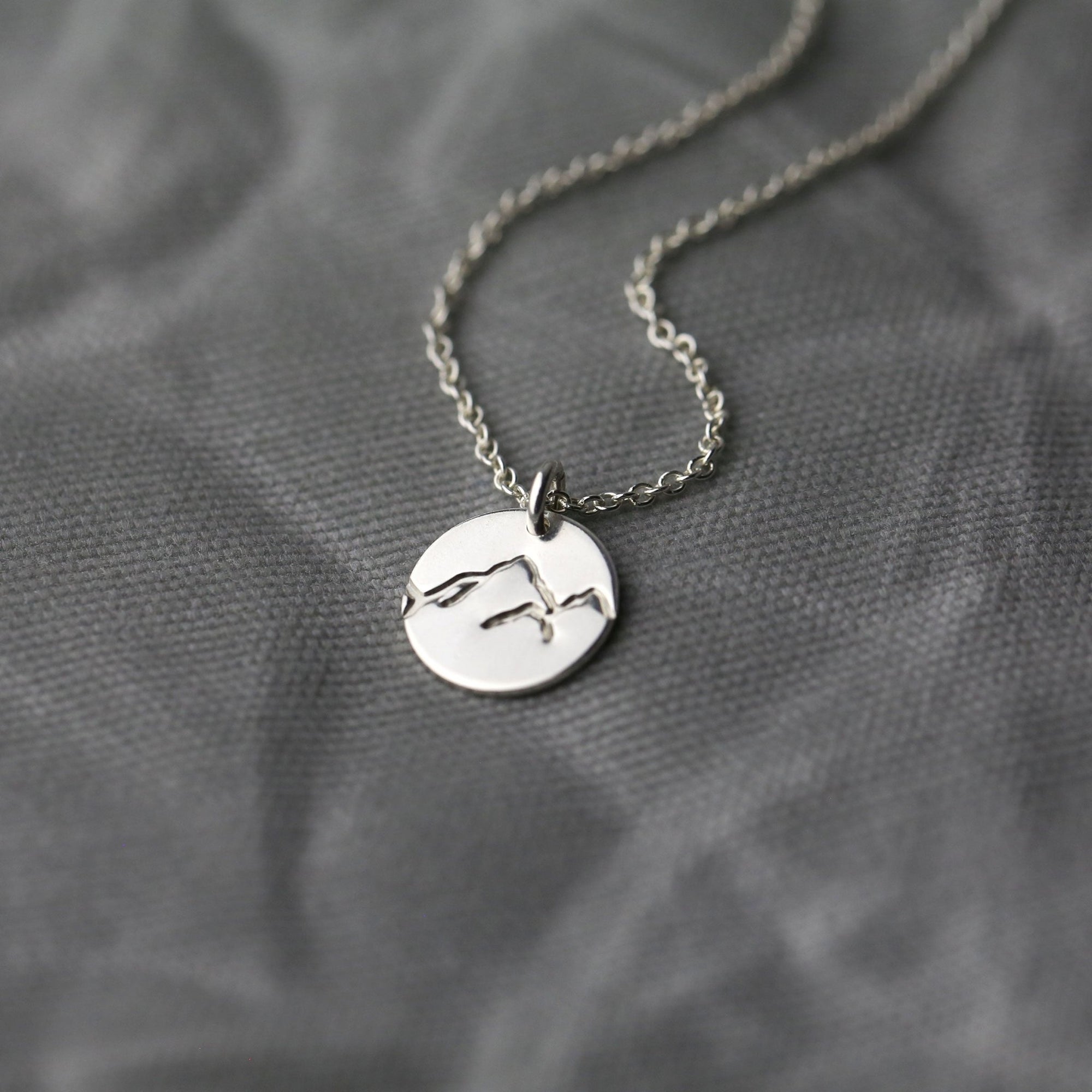 Hand Stamped Mountain Necklace