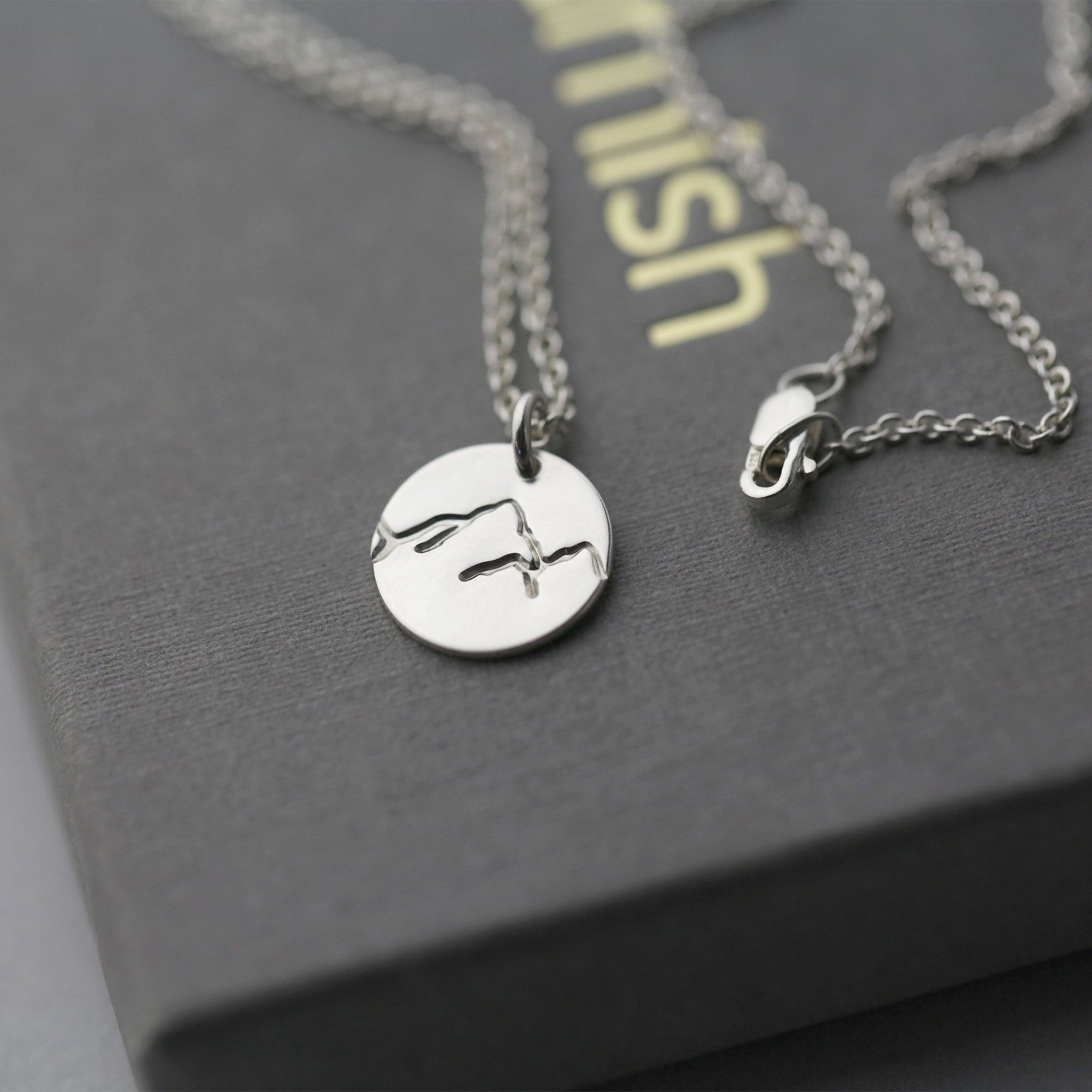 Hand Stamped Mountain Necklace jewelry handmade by Burnish
