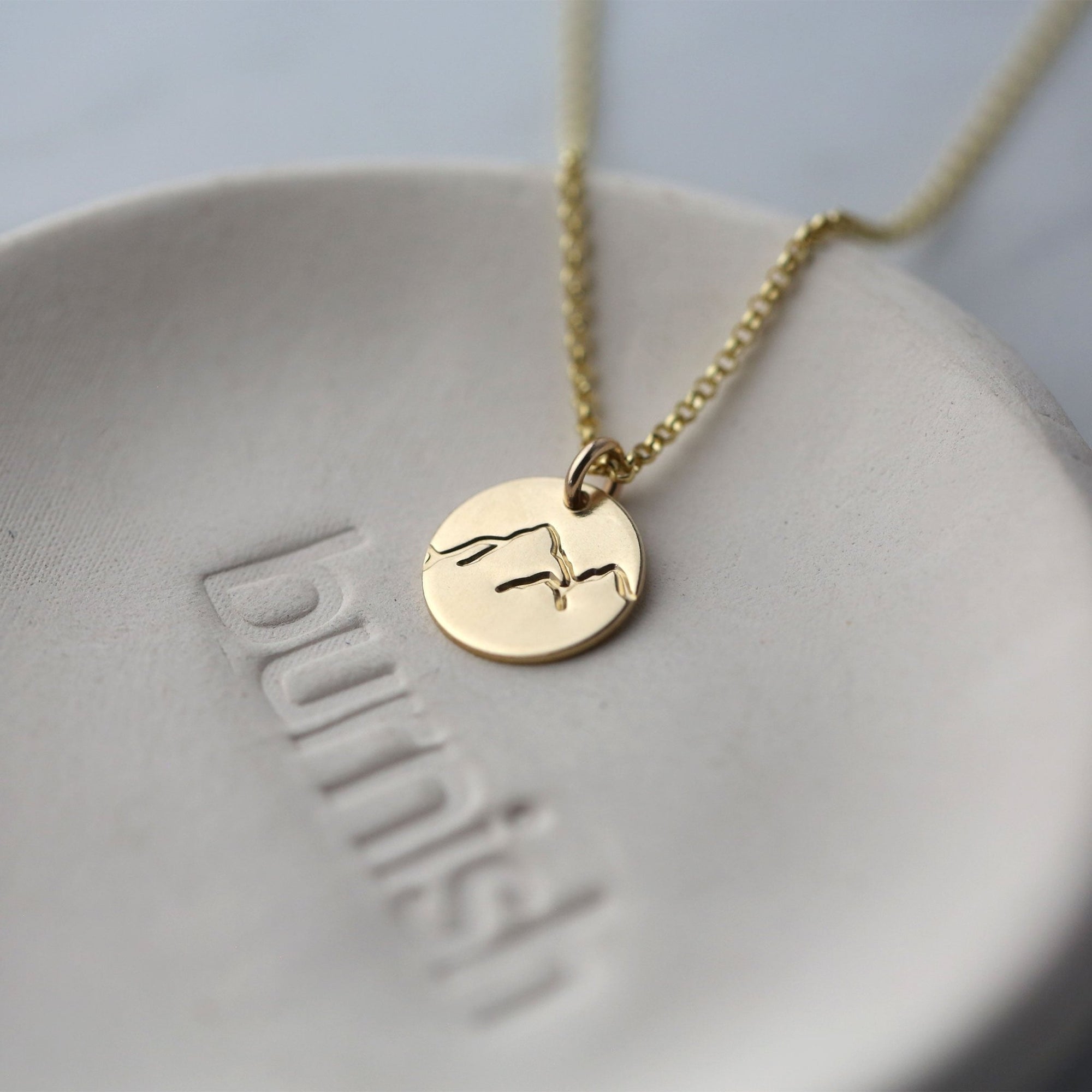 Hand Stamped Mountain Necklace jewelry handmade by Burnish
