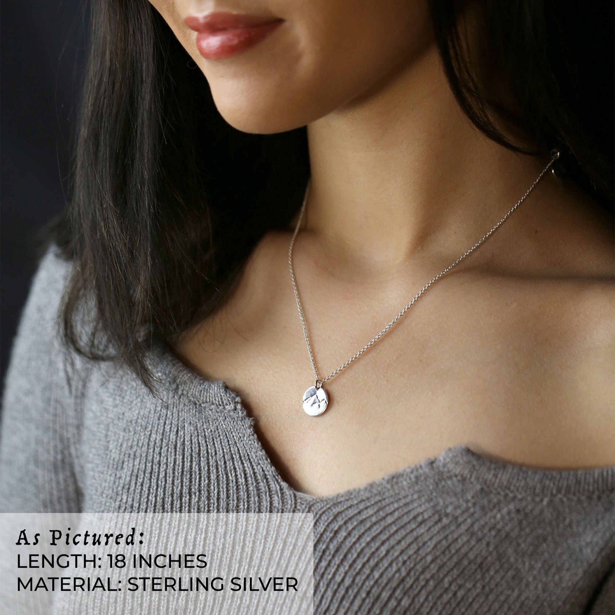 Hand Stamped Mountain Necklace jewelry handmade by Burnish