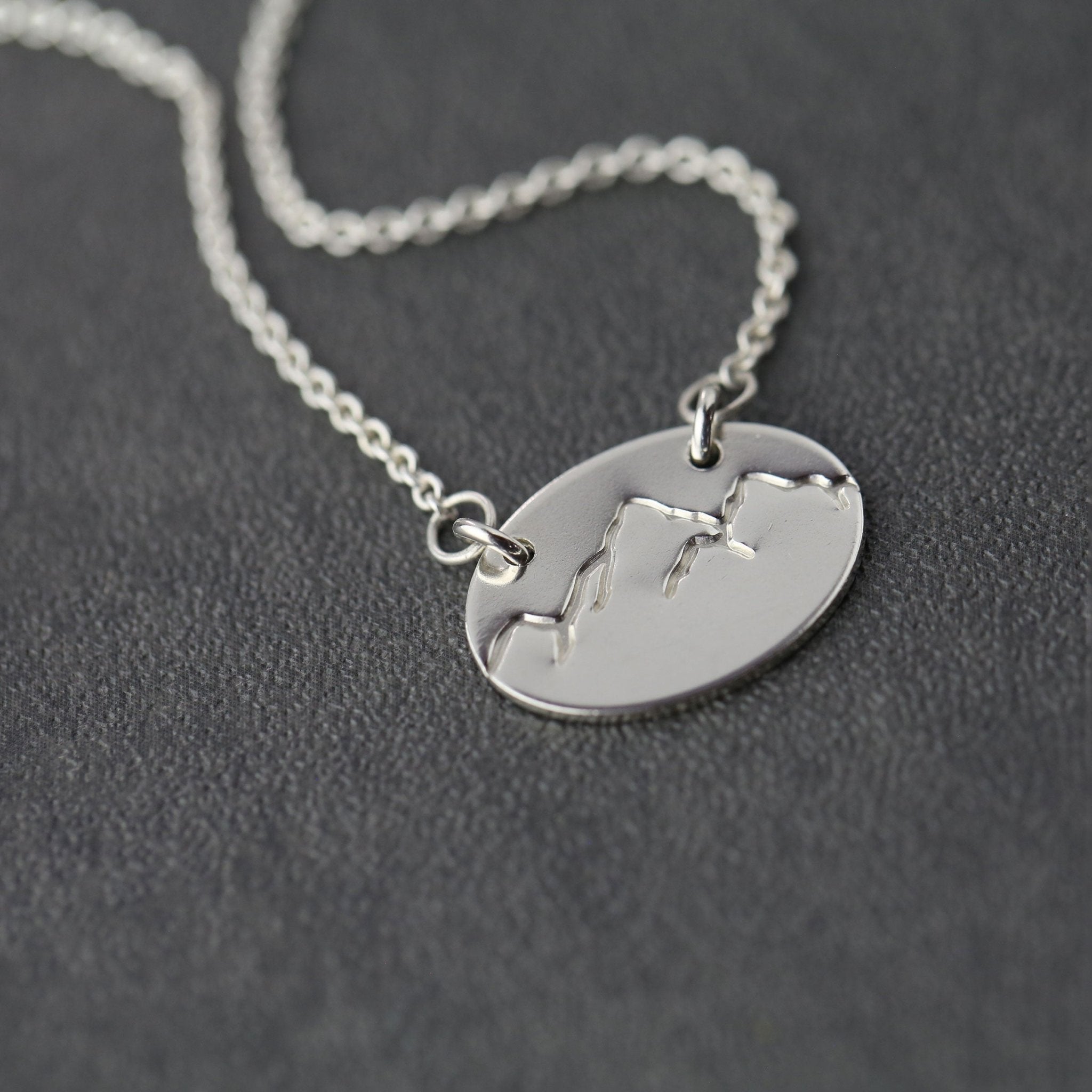 Hand Stamped Mountain Necklace