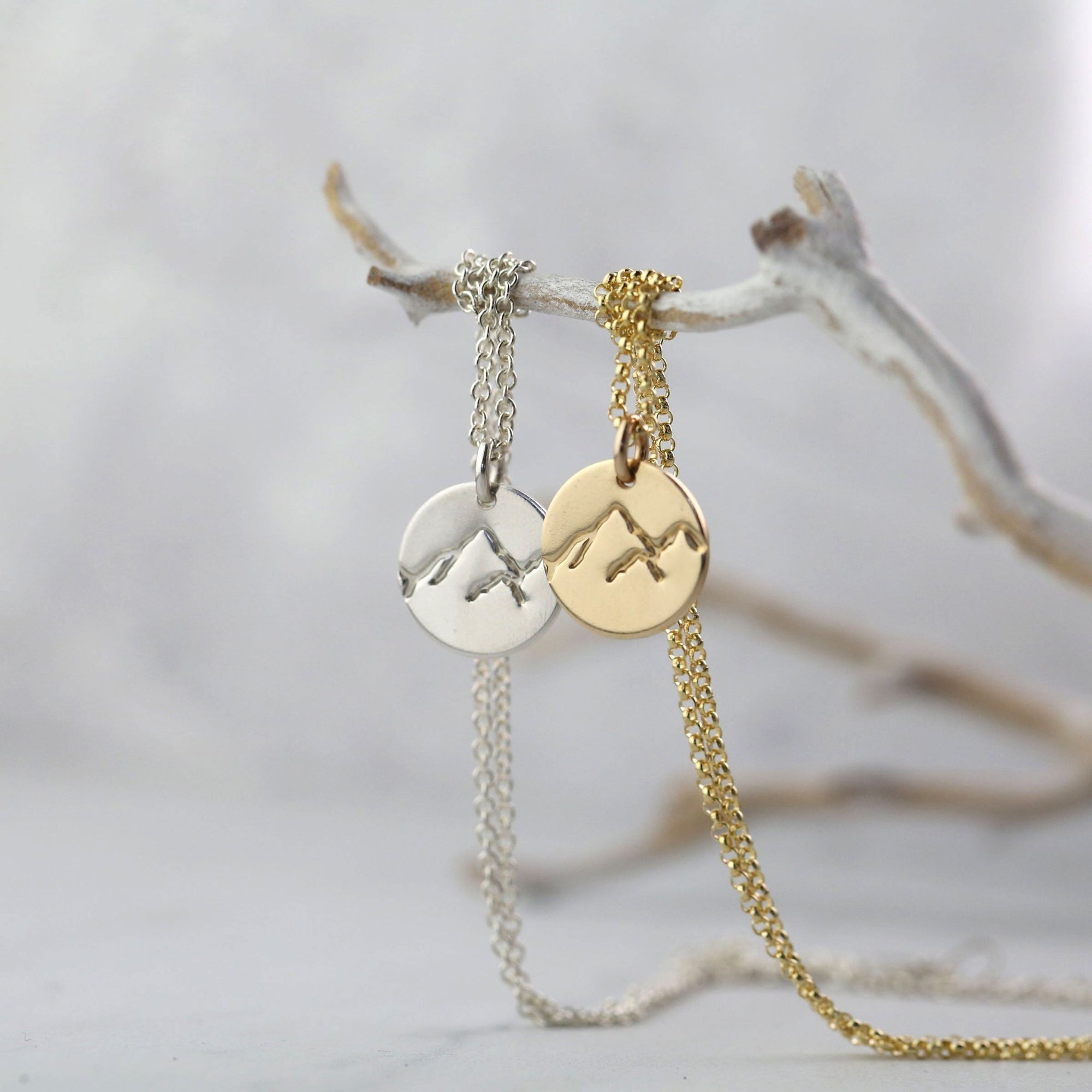 Hand Stamped Mountain Necklace