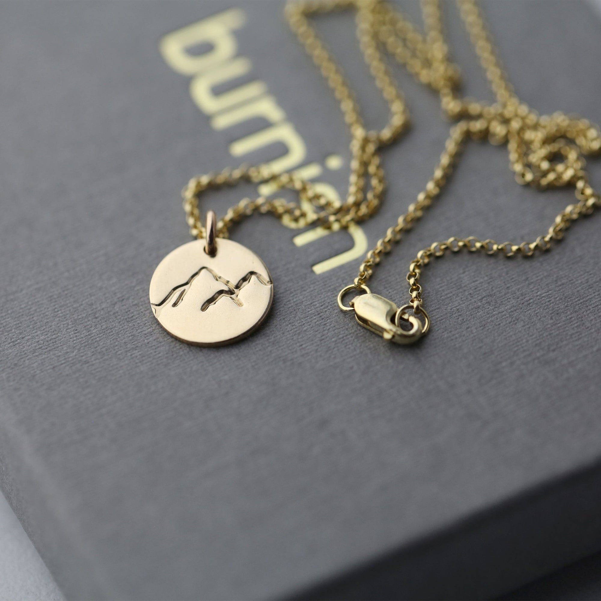 Hand Stamped Mountain Necklace jewelry handmade by Burnish