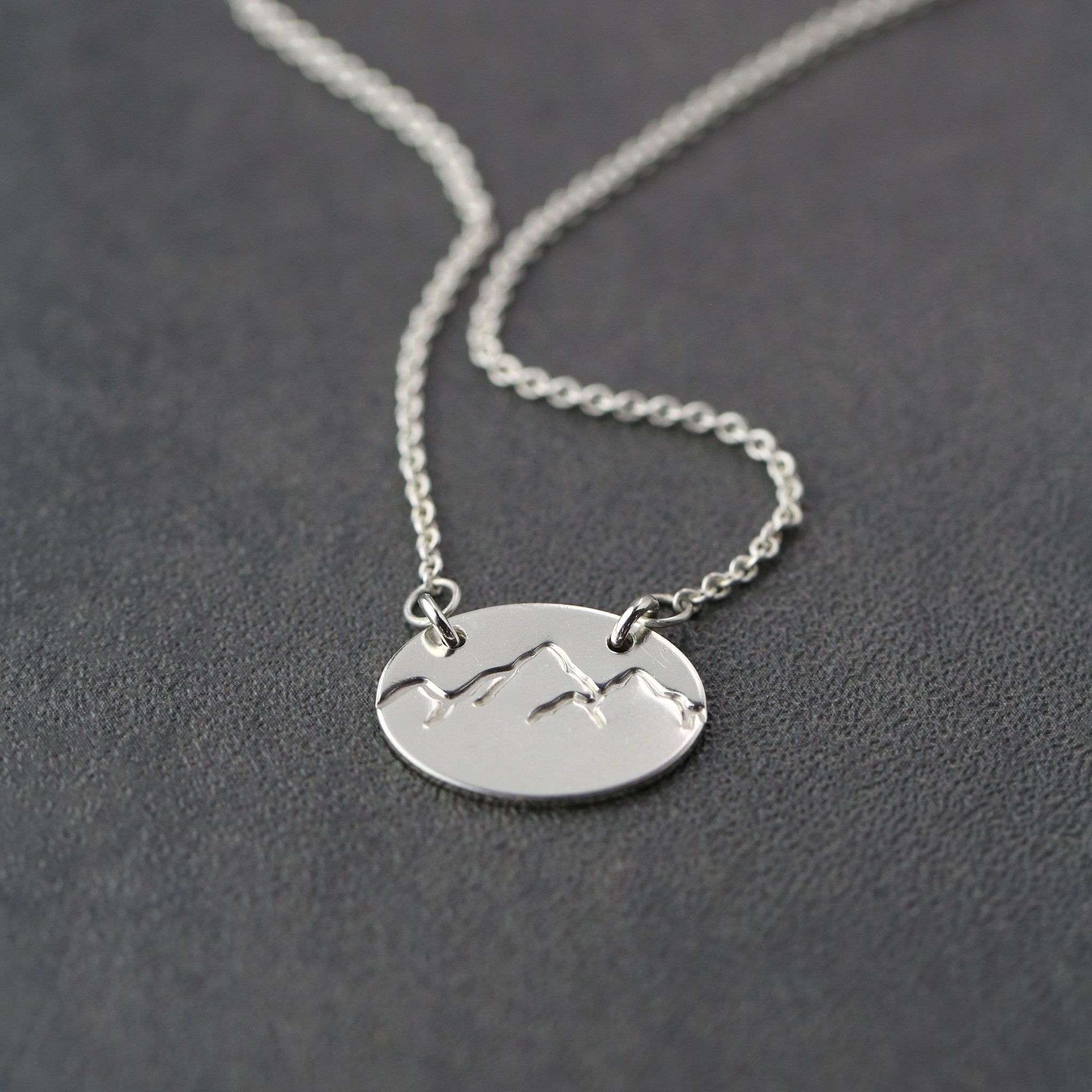 Hand Stamped Mountain Necklace