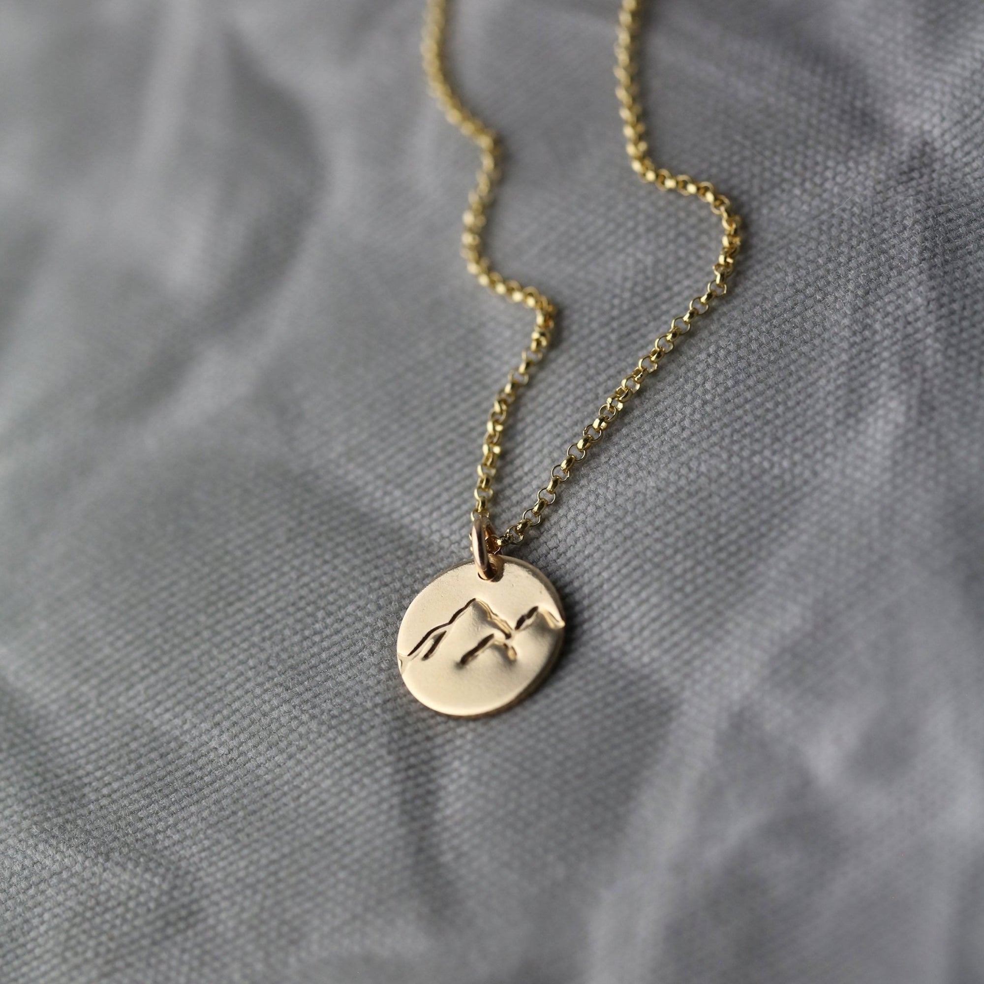 Hand Stamped Mountain Necklace jewelry handmade by Burnish