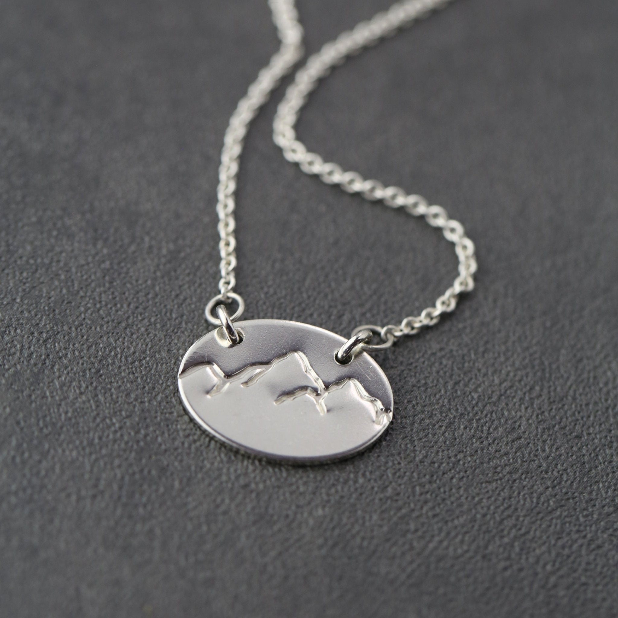 Hand Stamped Mountain Necklace
