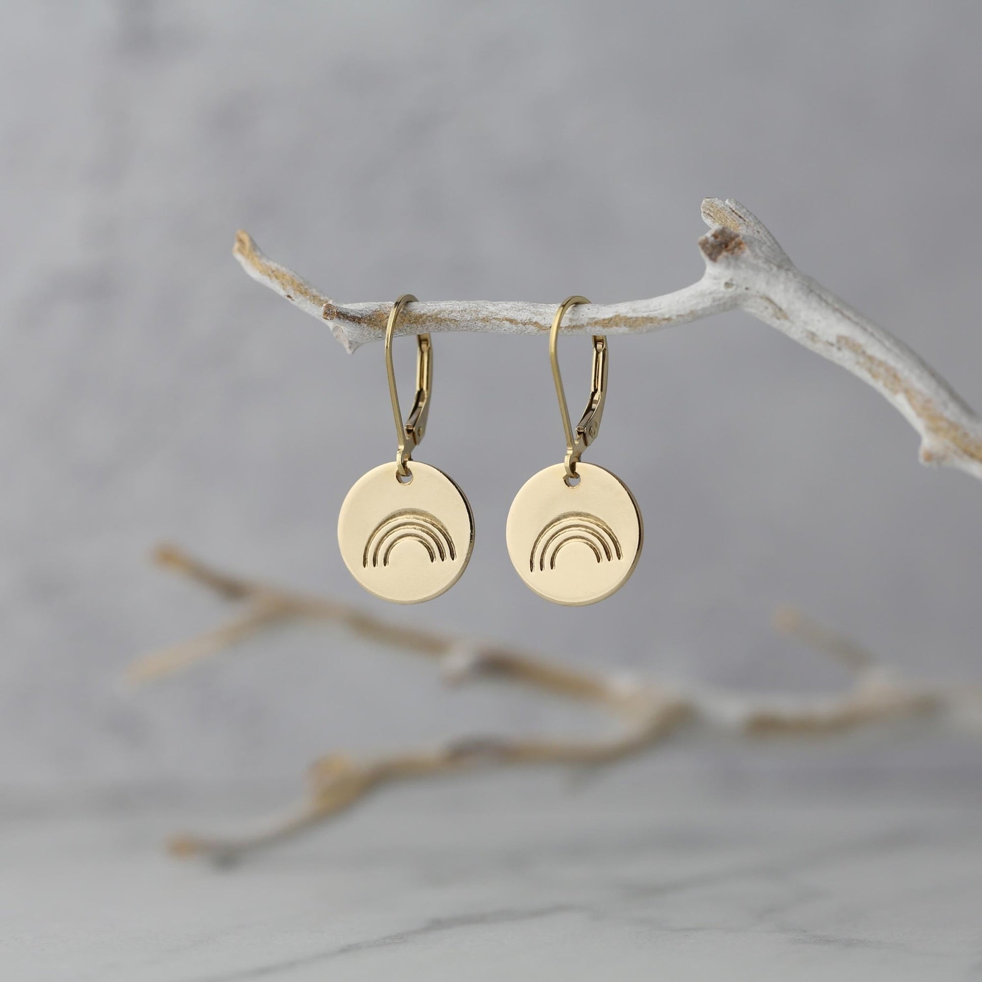 Hand Stamped Rainbow Earrings jewelry handmade by Burnish