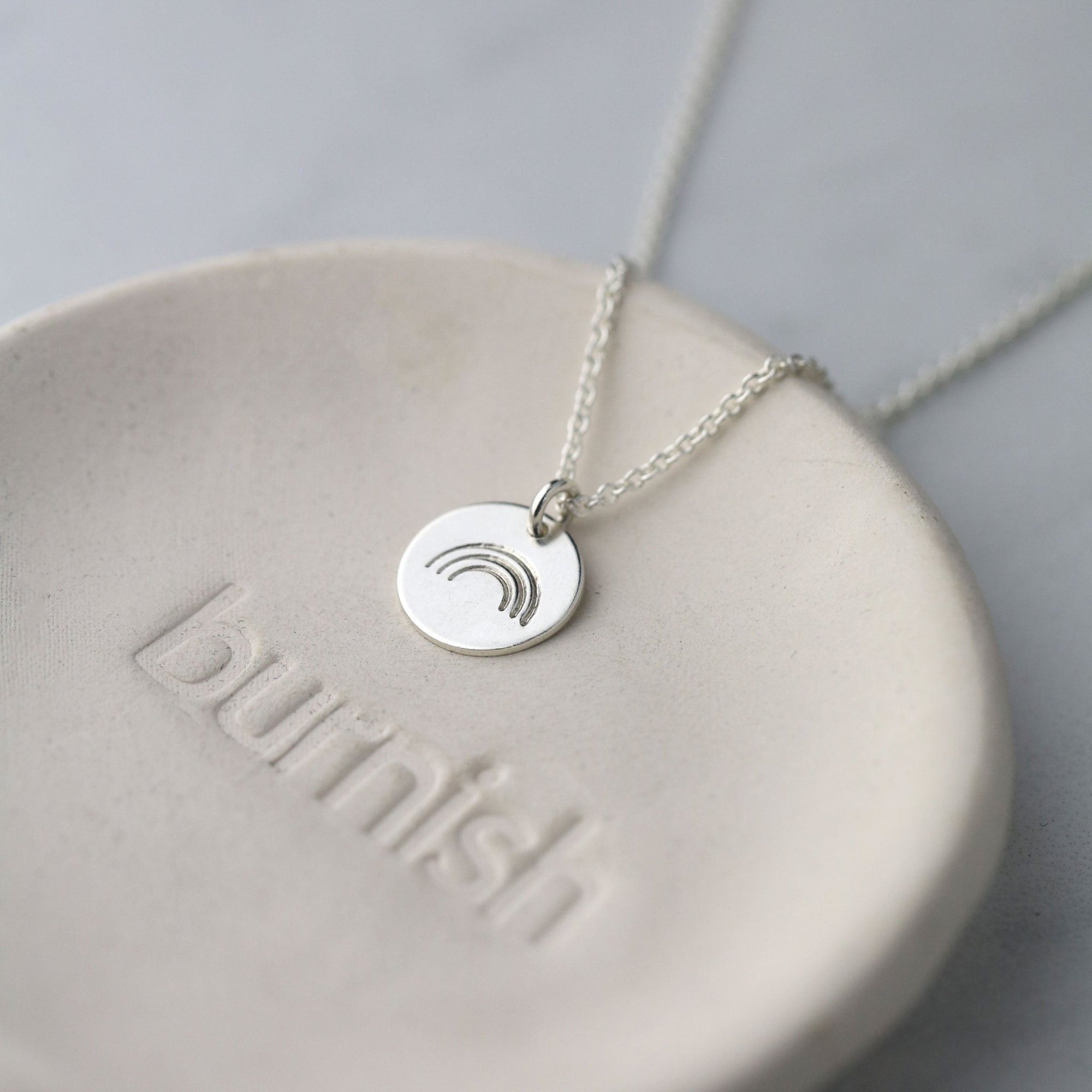 Hand Stamped Rainbow Necklace handmade by Burnish