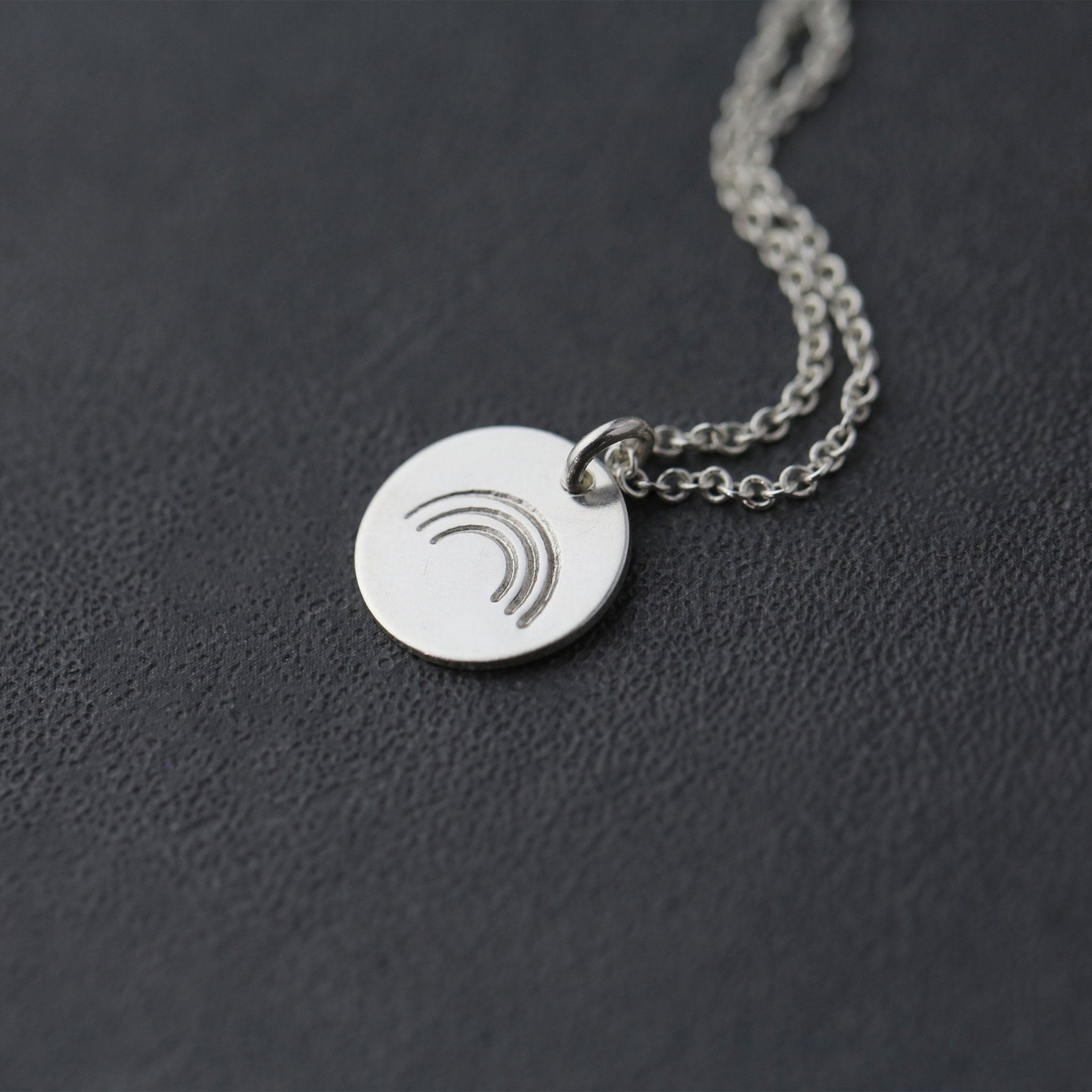 Hand Stamped Rainbow Necklace handmade by Burnish