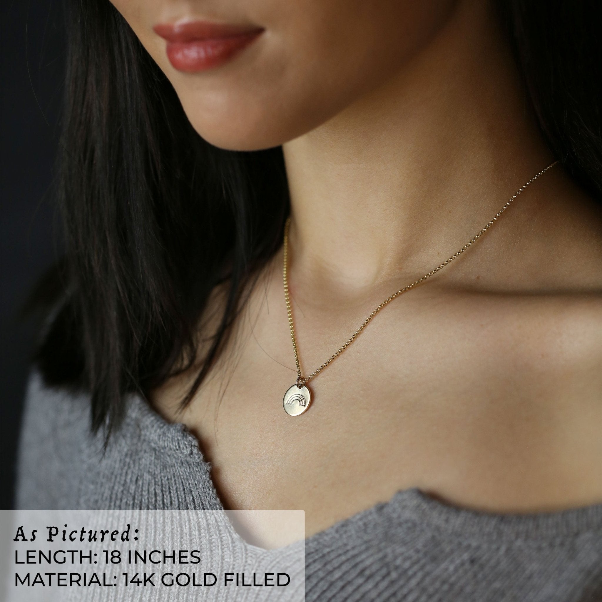 Hand Stamped Rainbow Necklace handmade by Burnish