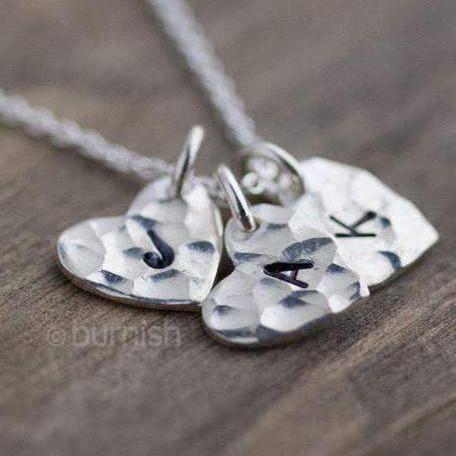 Heart Initial Necklace - Handmade Jewelry by Burnish