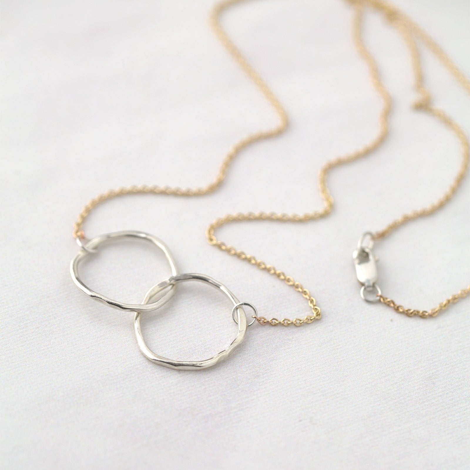 Interlinked Eternity Circles Necklace - Handmade Jewelry by Burnish